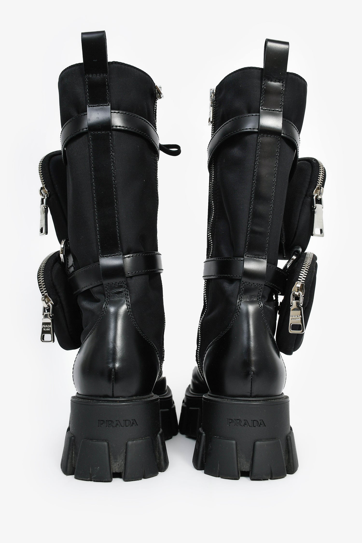 Prada Black Re-Nylon Boots with Pouch Size 38