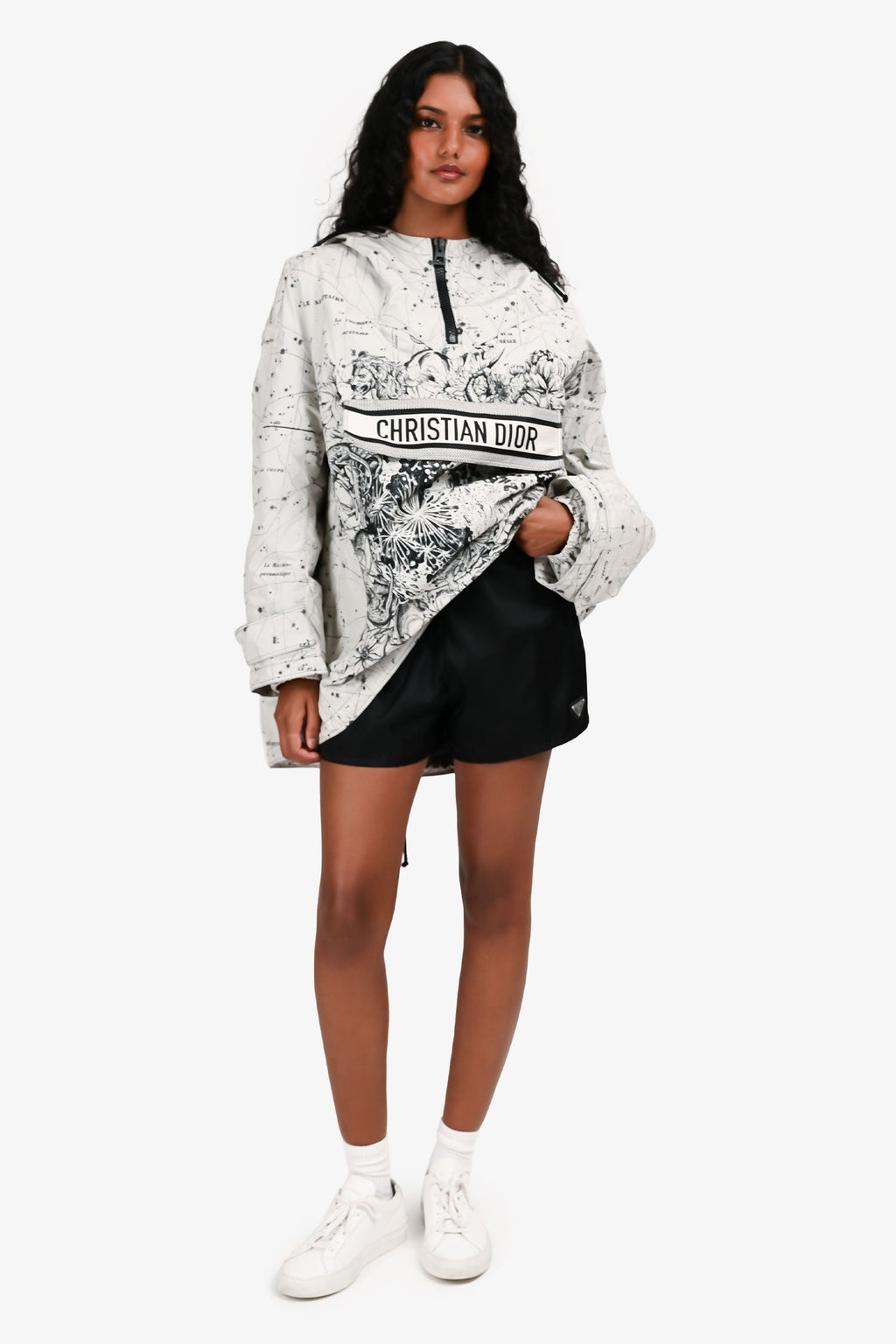 Christian Dior White/Black Astronomy Patterned Anorak Size XS