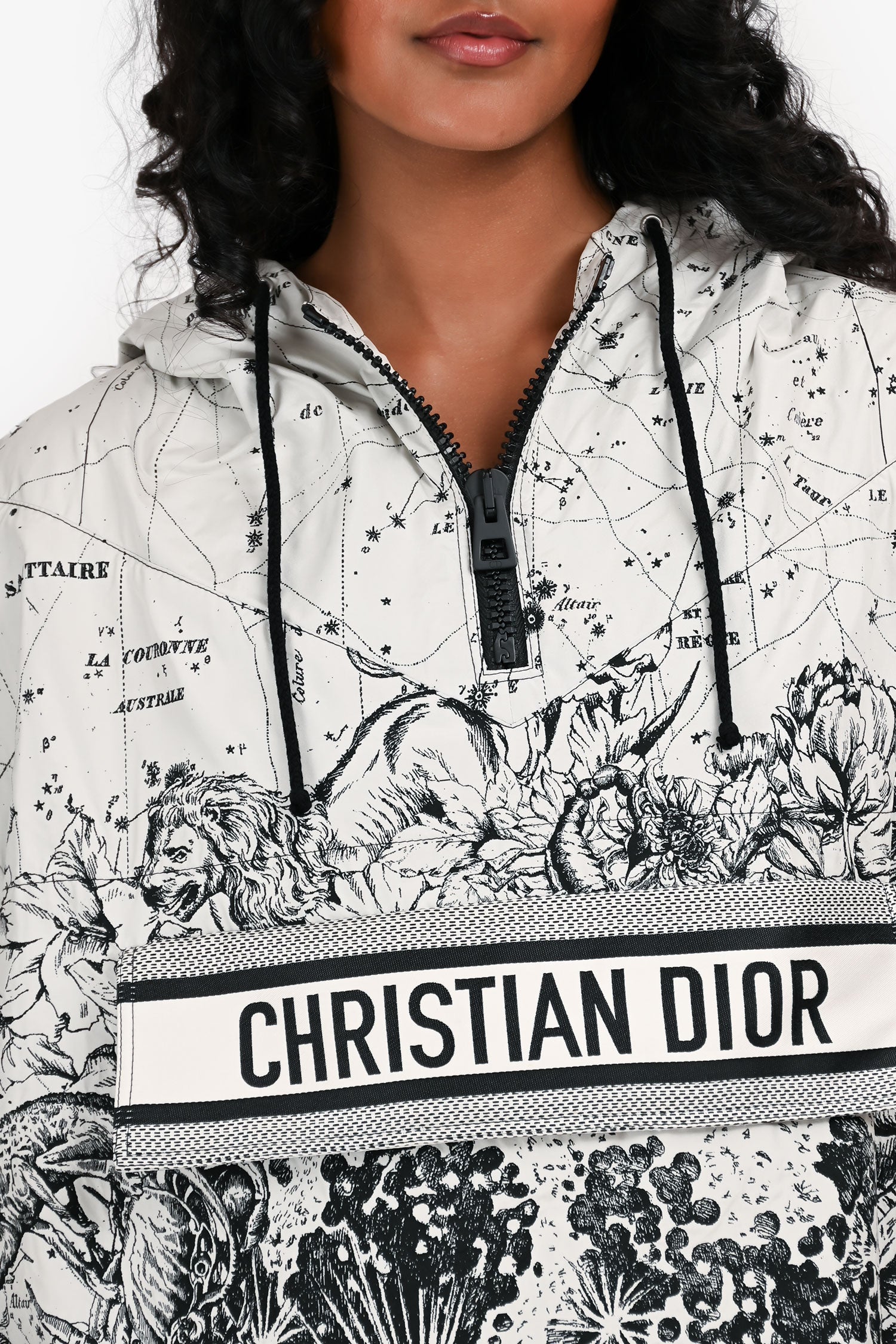 Christian Dior White/Black Astronomy Patterned Anorak Size XS