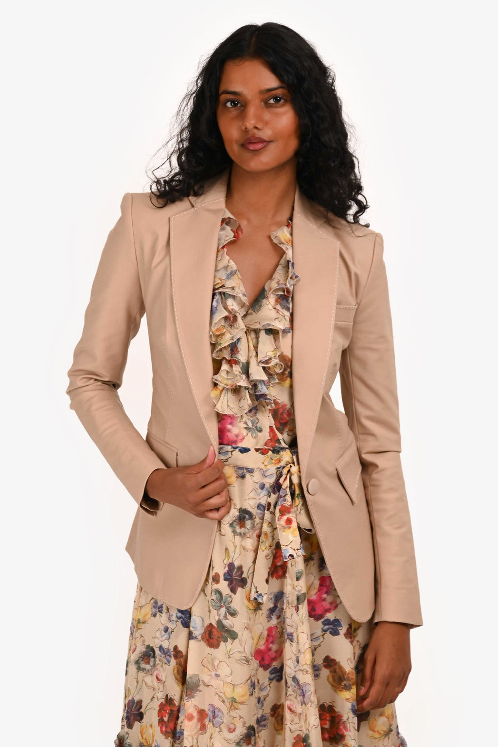 Robert Rodriguez Brown Stitch Detailed Blazer Size 0