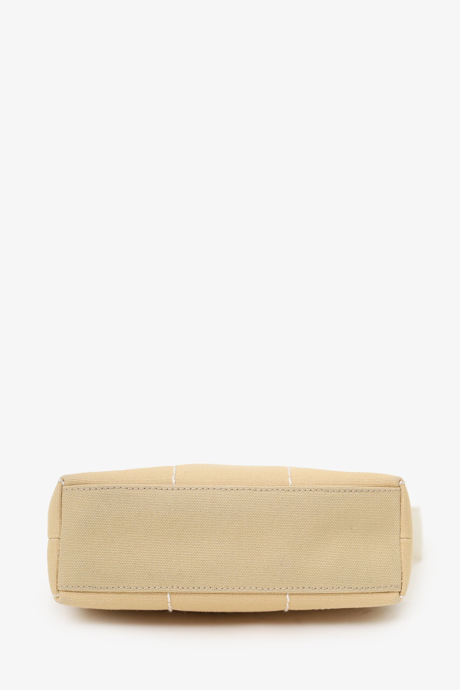 Pre-Loved Chanel™ 2003-04 Beige Canvas Chocolate Bar Mini Pochette