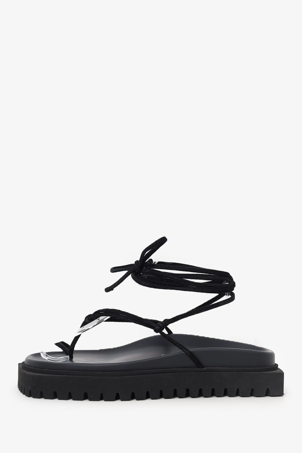 The Attico Black Platform Lace Up Gladiator Sandals Size 39