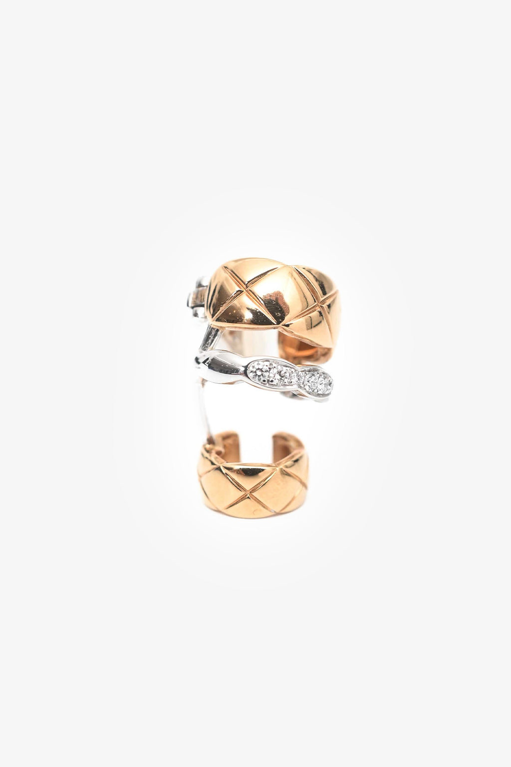 Pre-Loved Chanel™ 18K Yellow/White Gold Coco Crush Earring + Ear Cuff