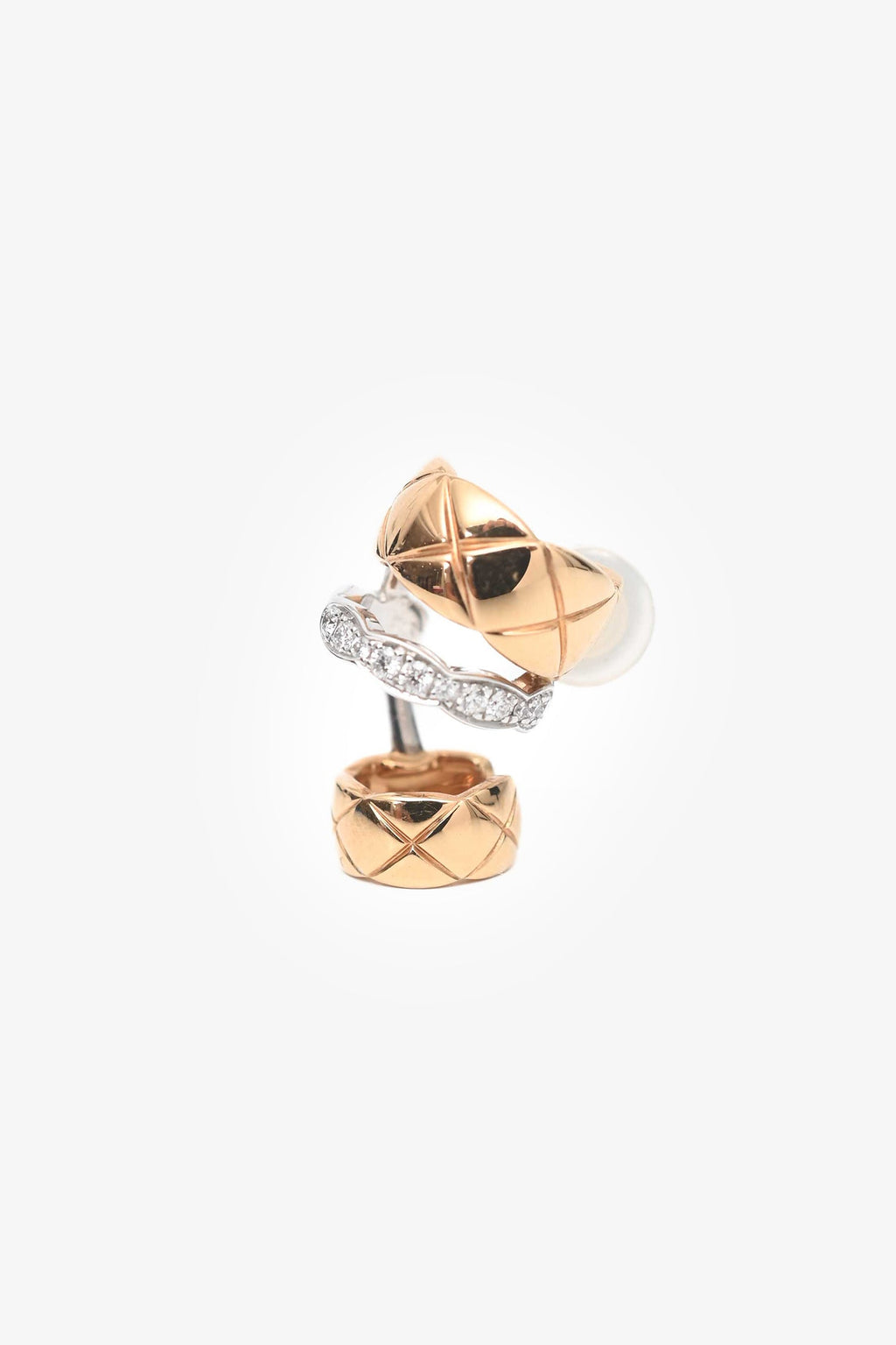 Pre-Loved Chanel™ 18K Yellow/White Gold Coco Crush Earring + Ear Cuff