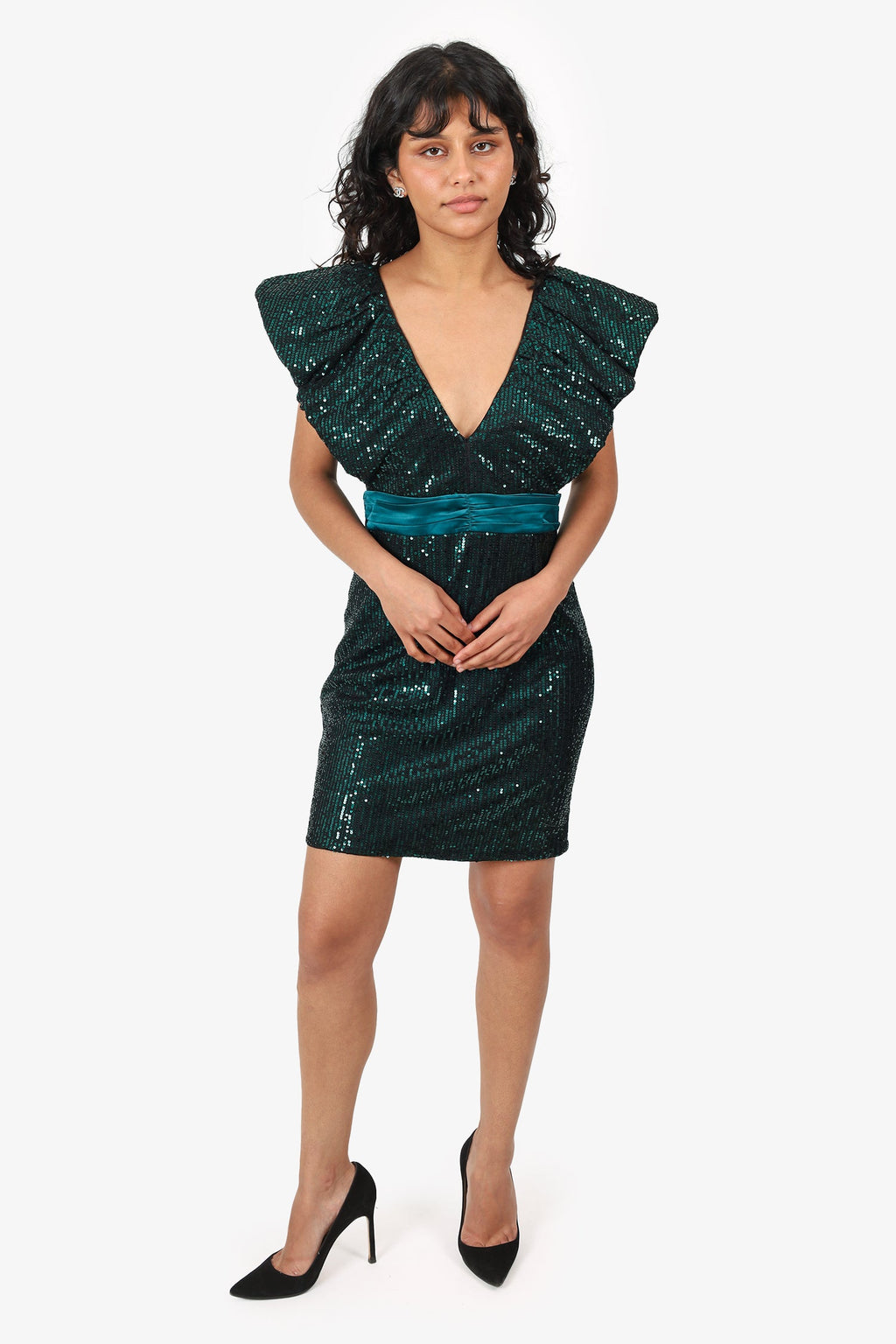 Elle Zeitoune Green Sequin 'Marla' Dress Size L