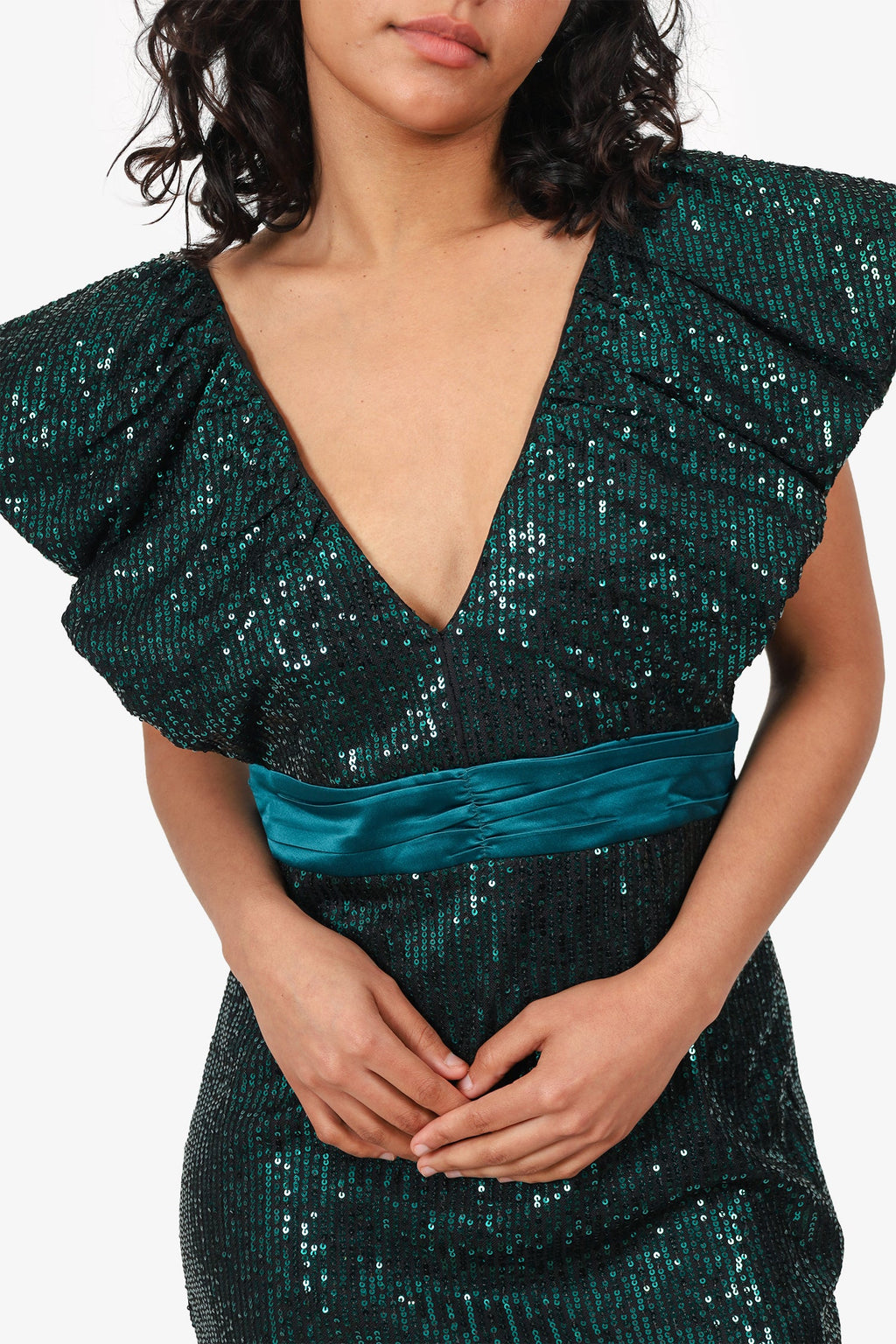 Elle Zeitoune Green Sequin 'Marla' Dress Size L