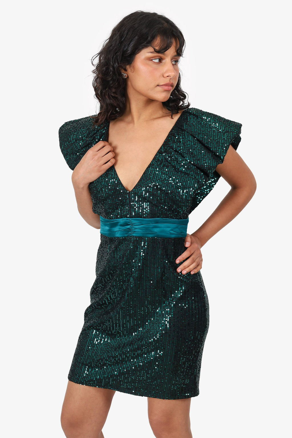 Elle Zeitoune Green Sequin 'Marla' Dress Size L