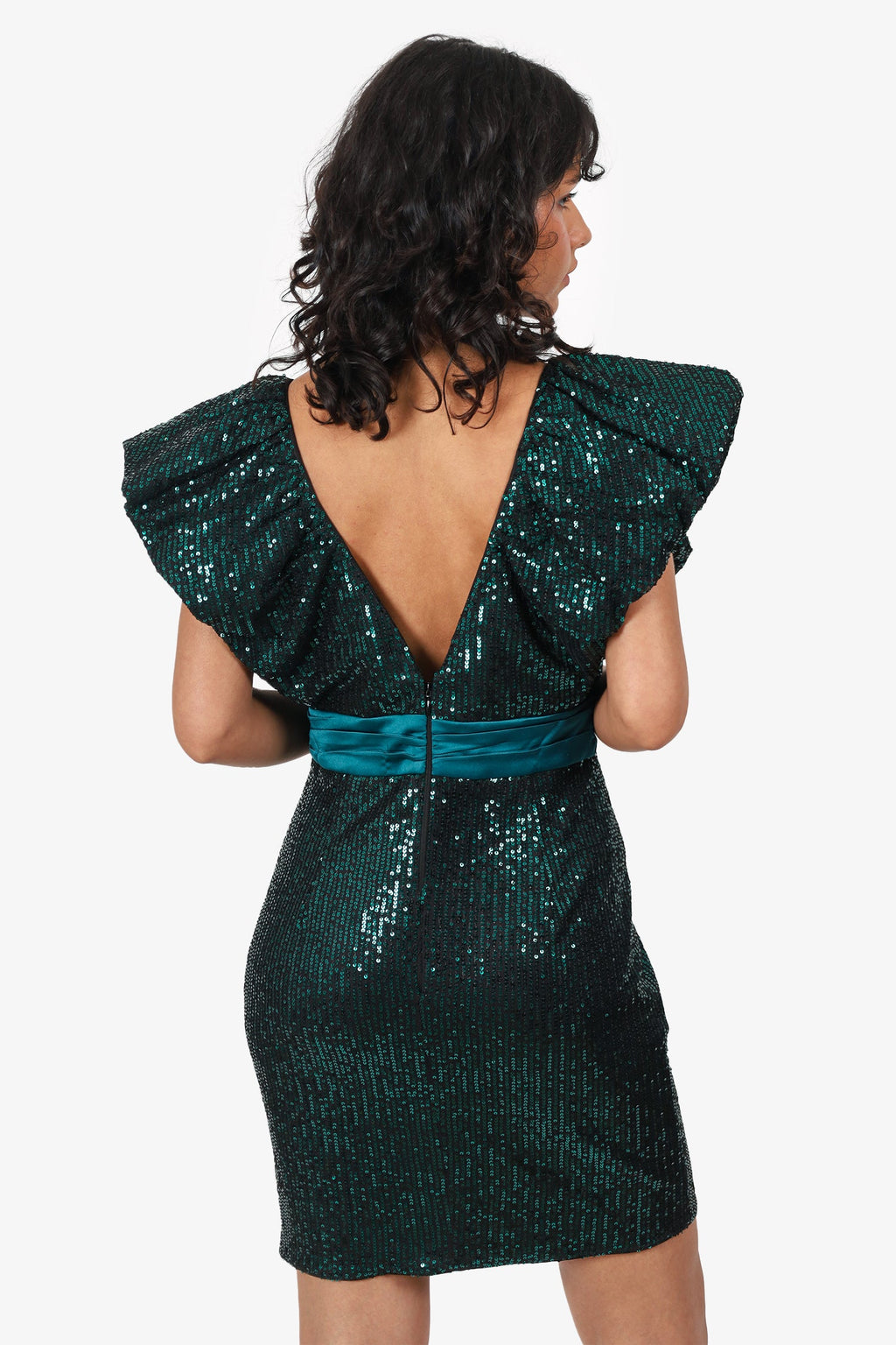 Elle Zeitoune Green Sequin 'Marla' Dress Size S