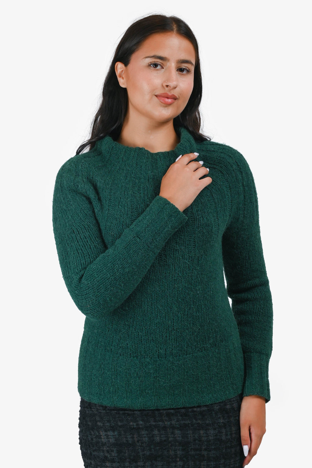 Dries Van Noten Green Mohair Boatneck Sweater Size S