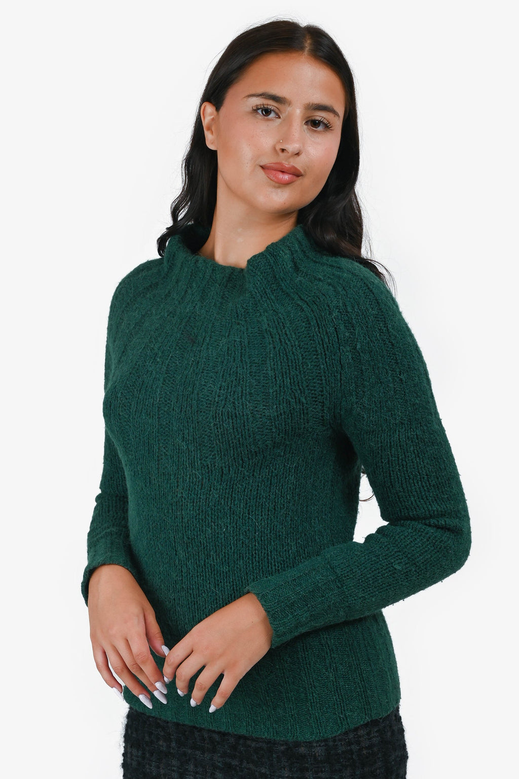 Dries Van Noten Green Mohair Boatneck Sweater Size S