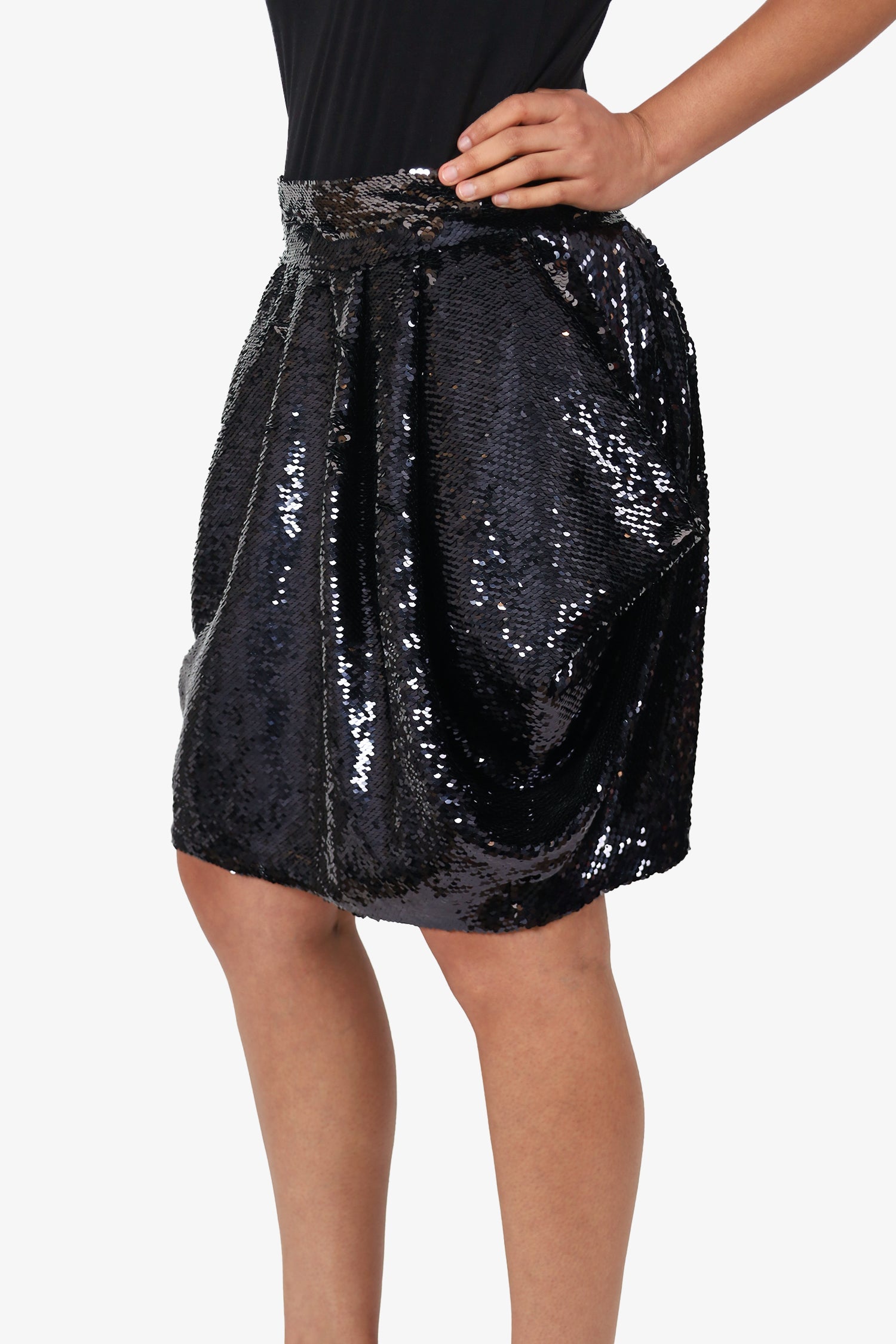 Alexandre Vauthier Black Sequin Mini Skirt Size 40