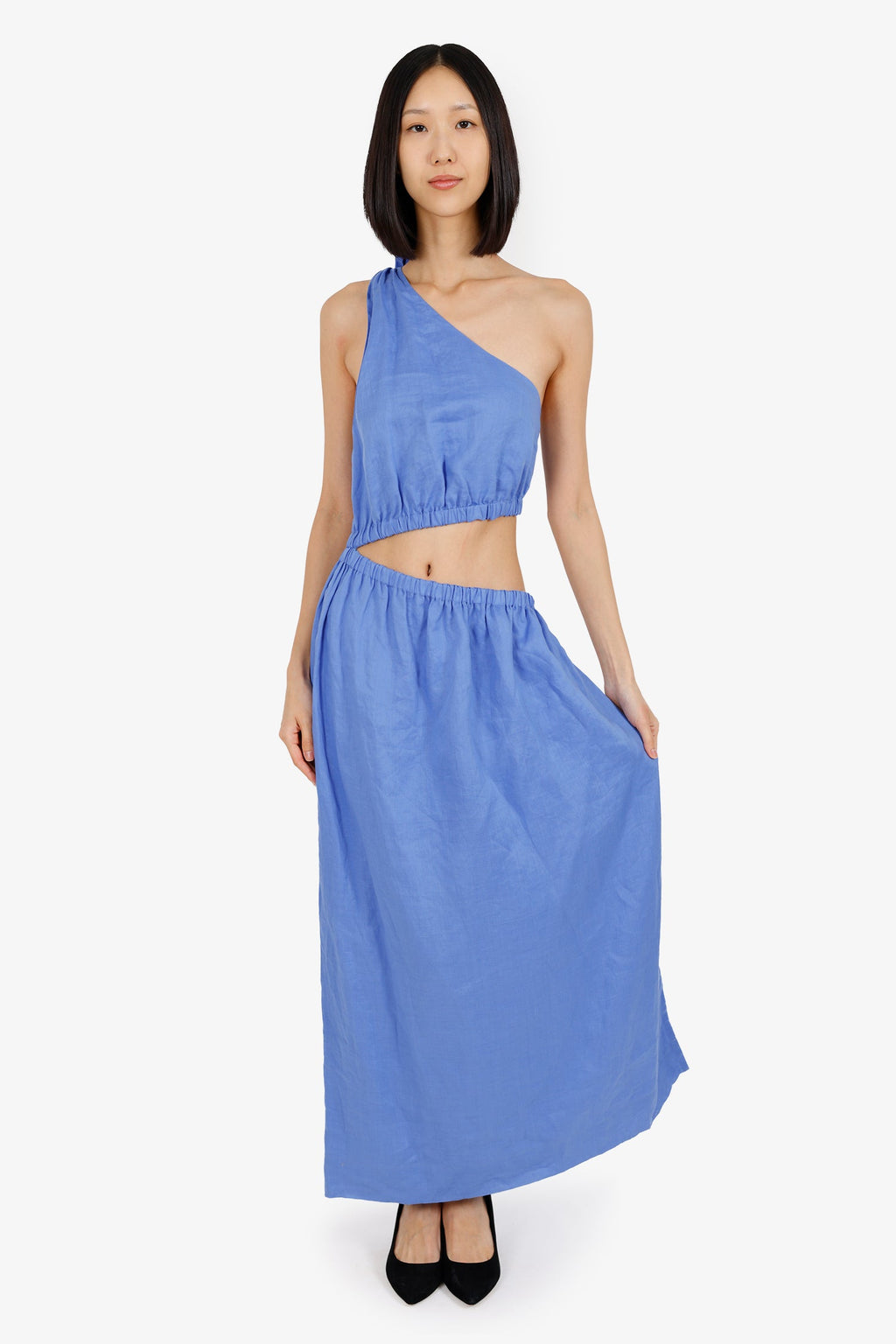 Sofia Purple One-Shoulder 'Sienne' Midi Dress Size L