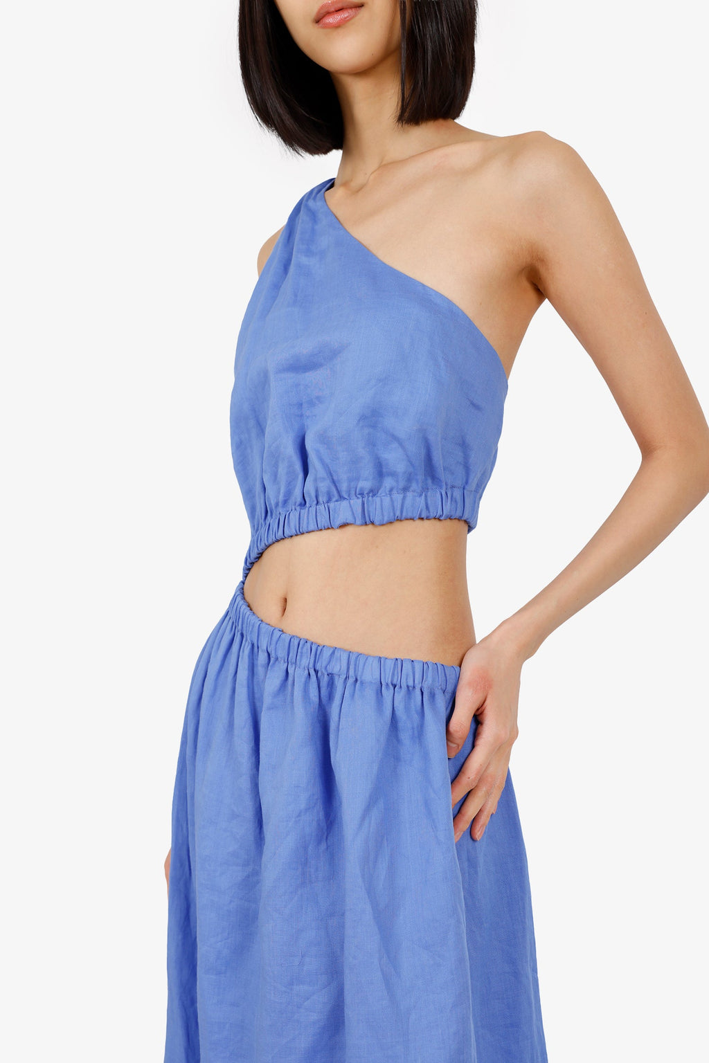 Sofia Purple One-Shoulder 'Sienne' Midi Dress Size L