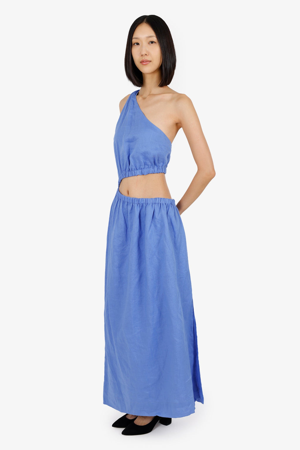 Sofia Purple One-Shoulder 'Sienne' Midi Dress Size L