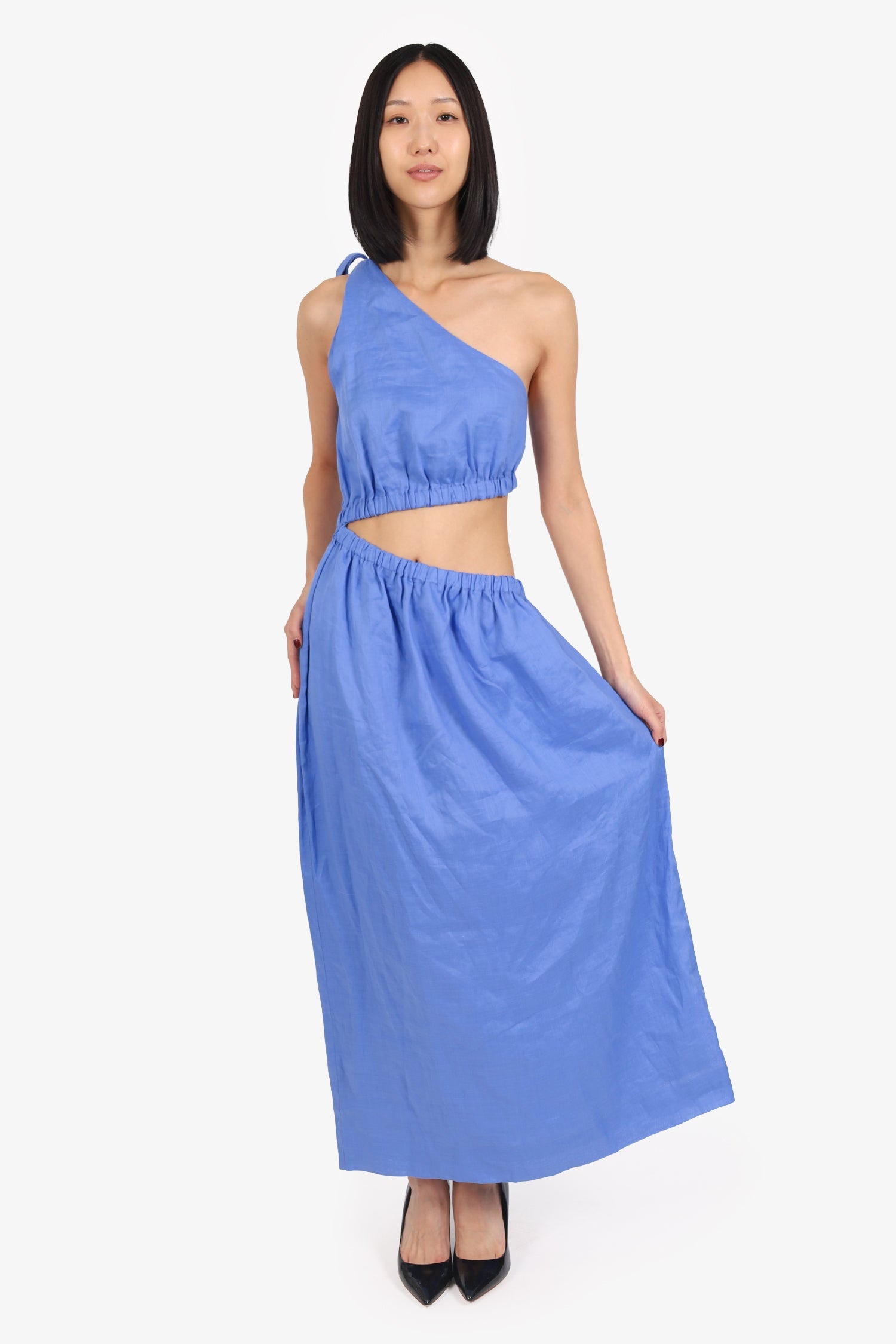 Sofia Purple One-Shoulder 'Sienne' Midi Dress Size M