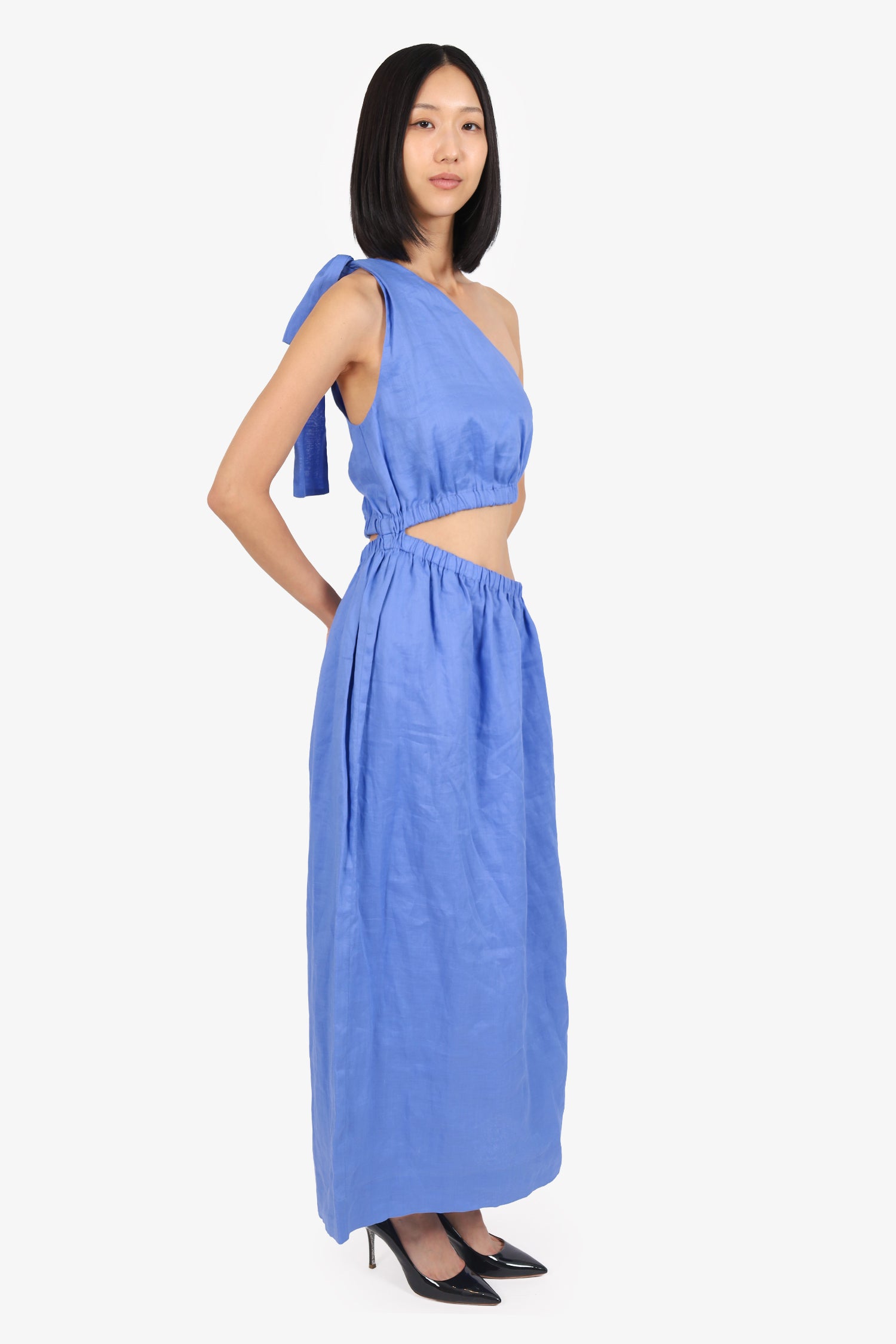 Sofia Purple One-Shoulder 'Sienne' Midi Dress Size M
