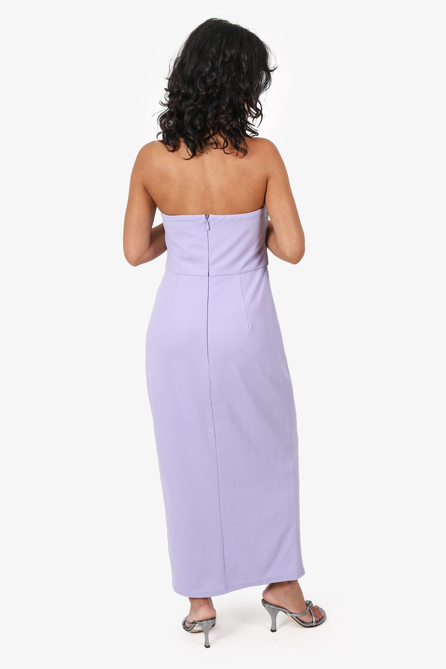 Black by Bariano Purple Halter Midi Dress Size 4