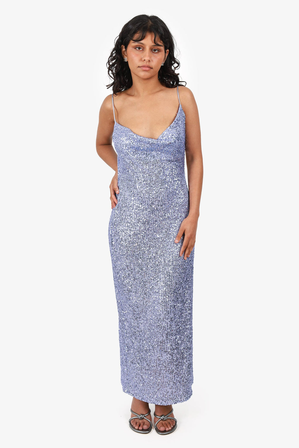 Winona Purple Sequin 'Marni' Midi Dress Size M