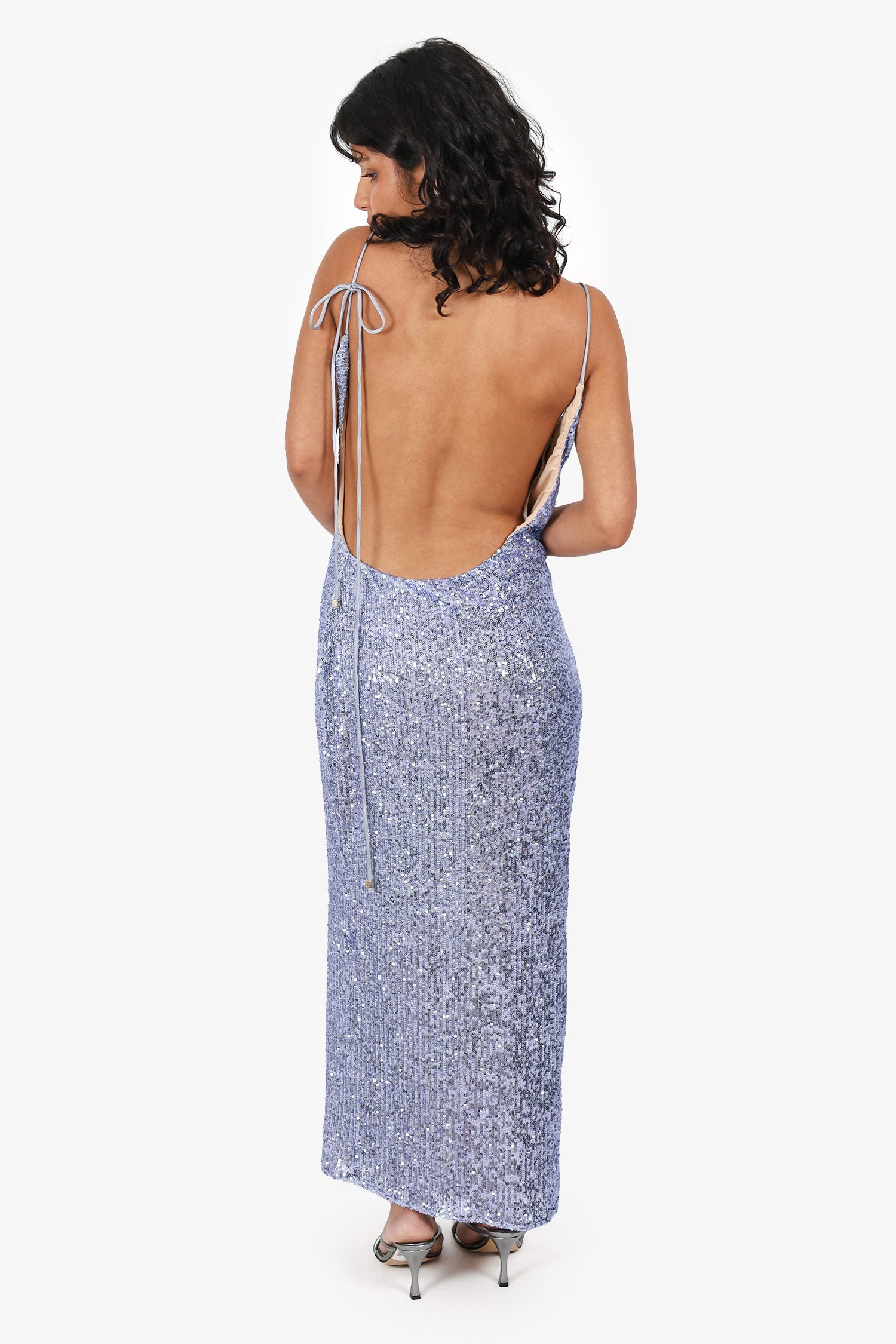 Winona Purple Sequin 'Marni' Midi Dress Size M