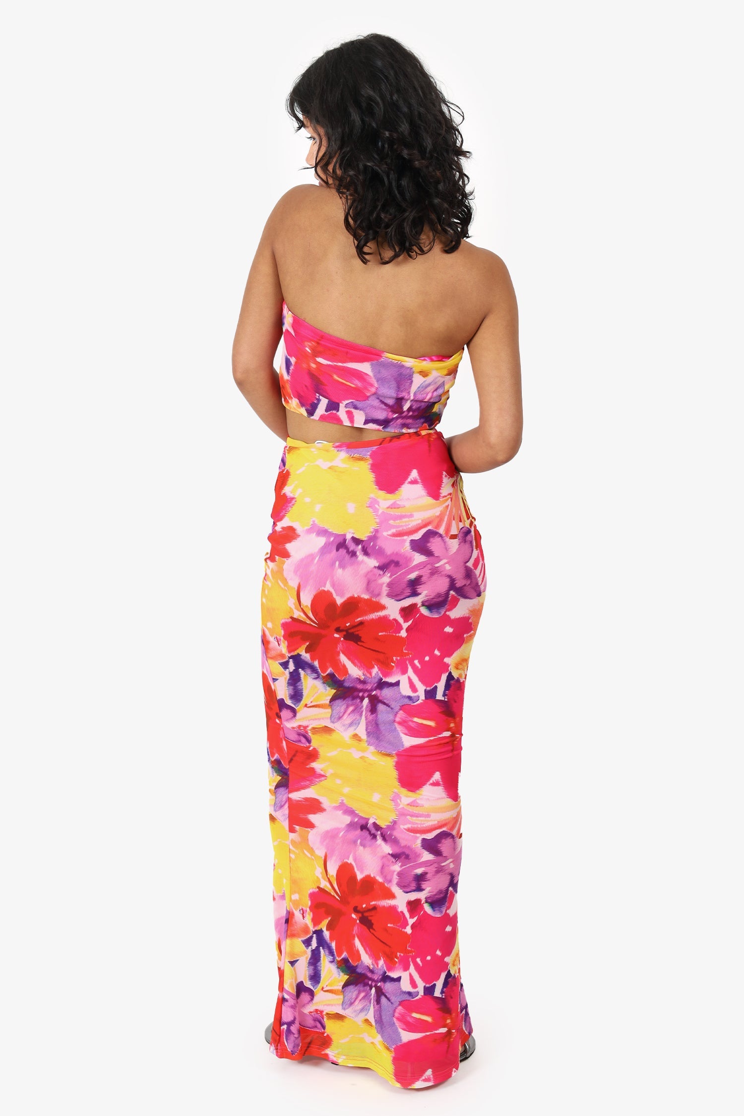 Runaway The Label Multicolour Halter Crop Top + Maxi Skirt Set Size M