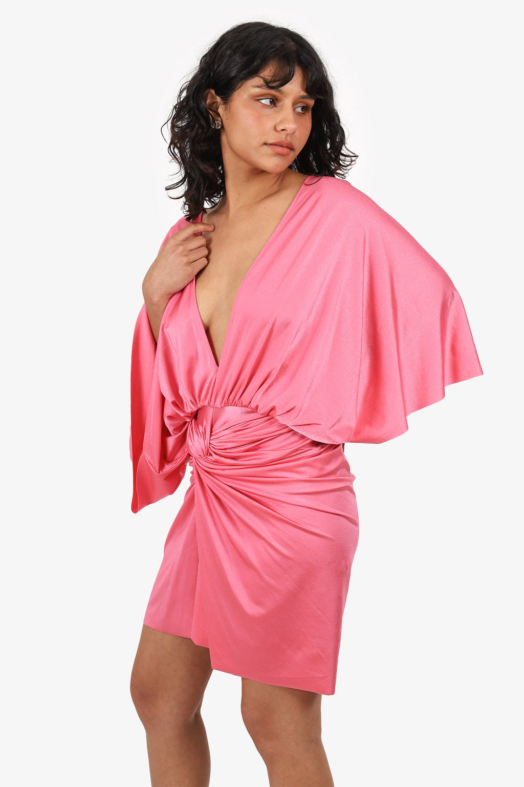 Baobab Pink V-Neck 'Mia' Mini Dress Size M