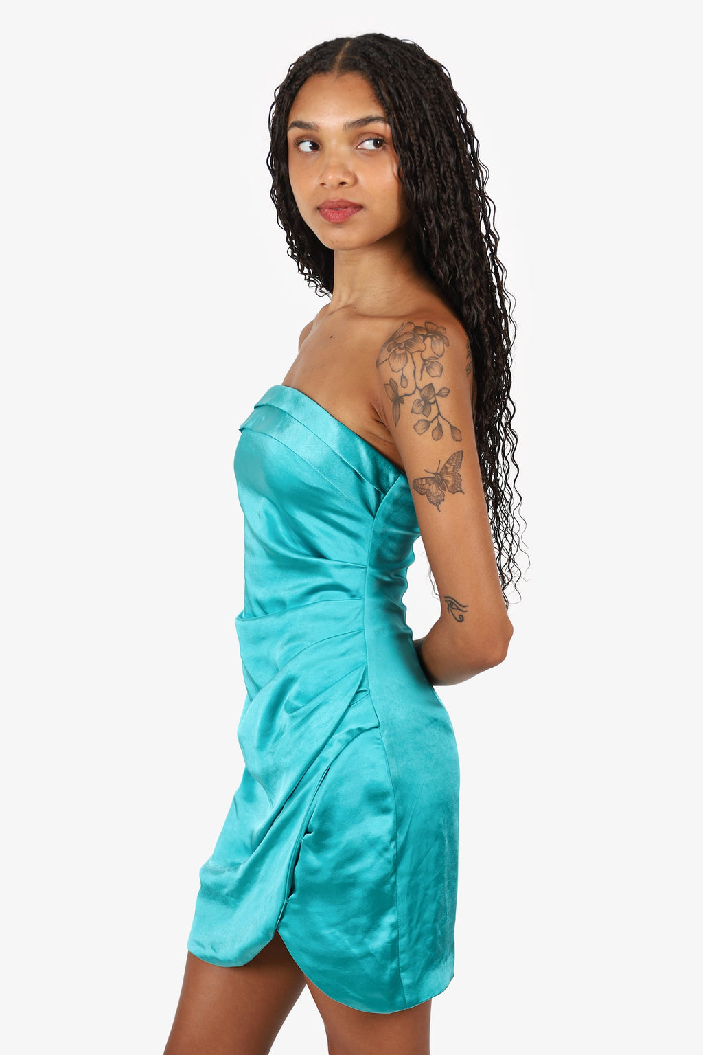 Elliatt Turquoise Strapless 'Peony' Mini Dress Size XS