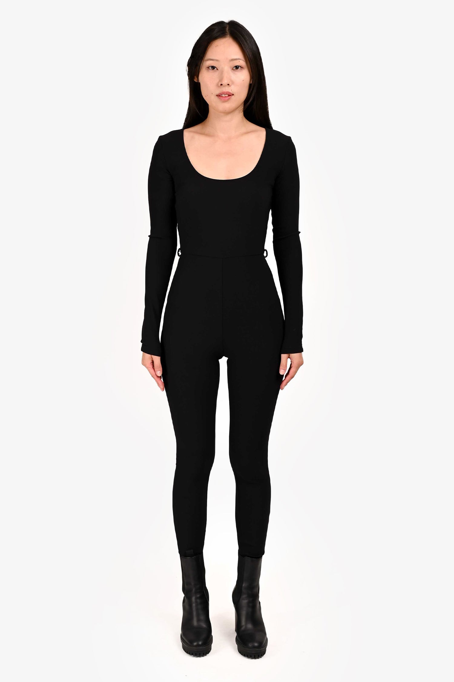 Misha Black Ribbed Fitted Bodysuit Size 2