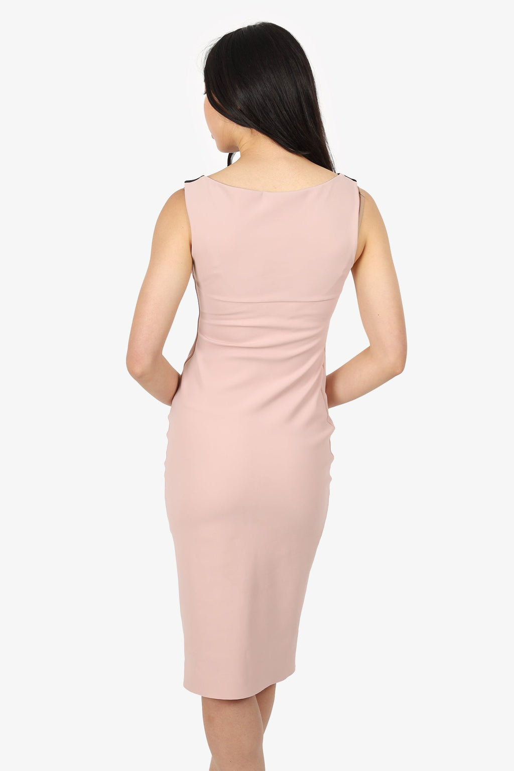 Chiara Boni La Petite Robe Pink/Black Cut-Out Midi Dress Size 38
