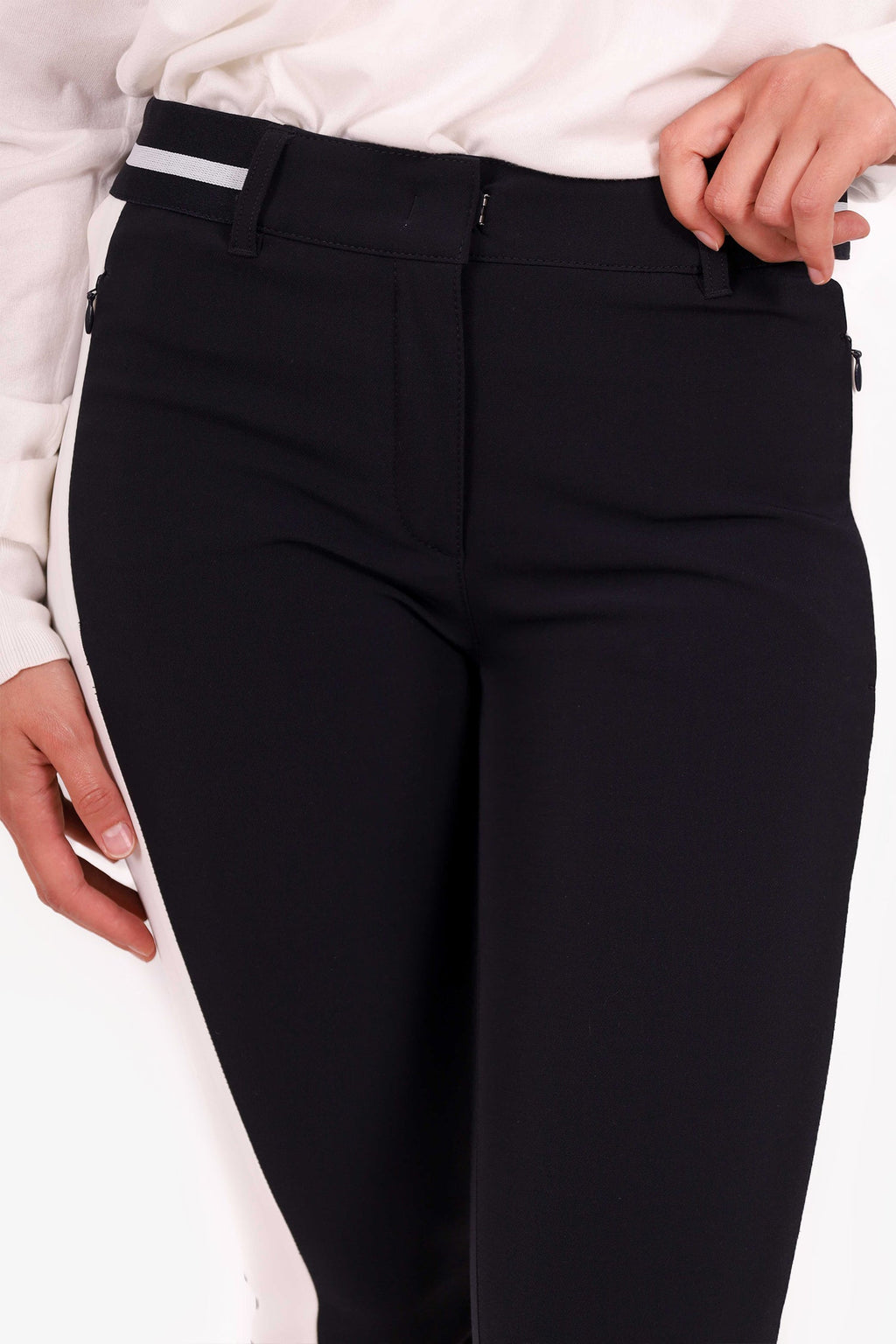 Marc Cain Black/White Stripe Pants Size 3
