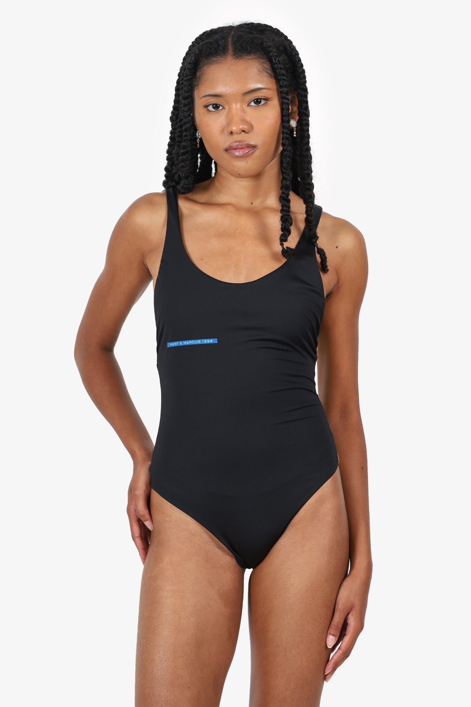 DSquared2 Black/Yellow Printed Bathing Suit Size 42