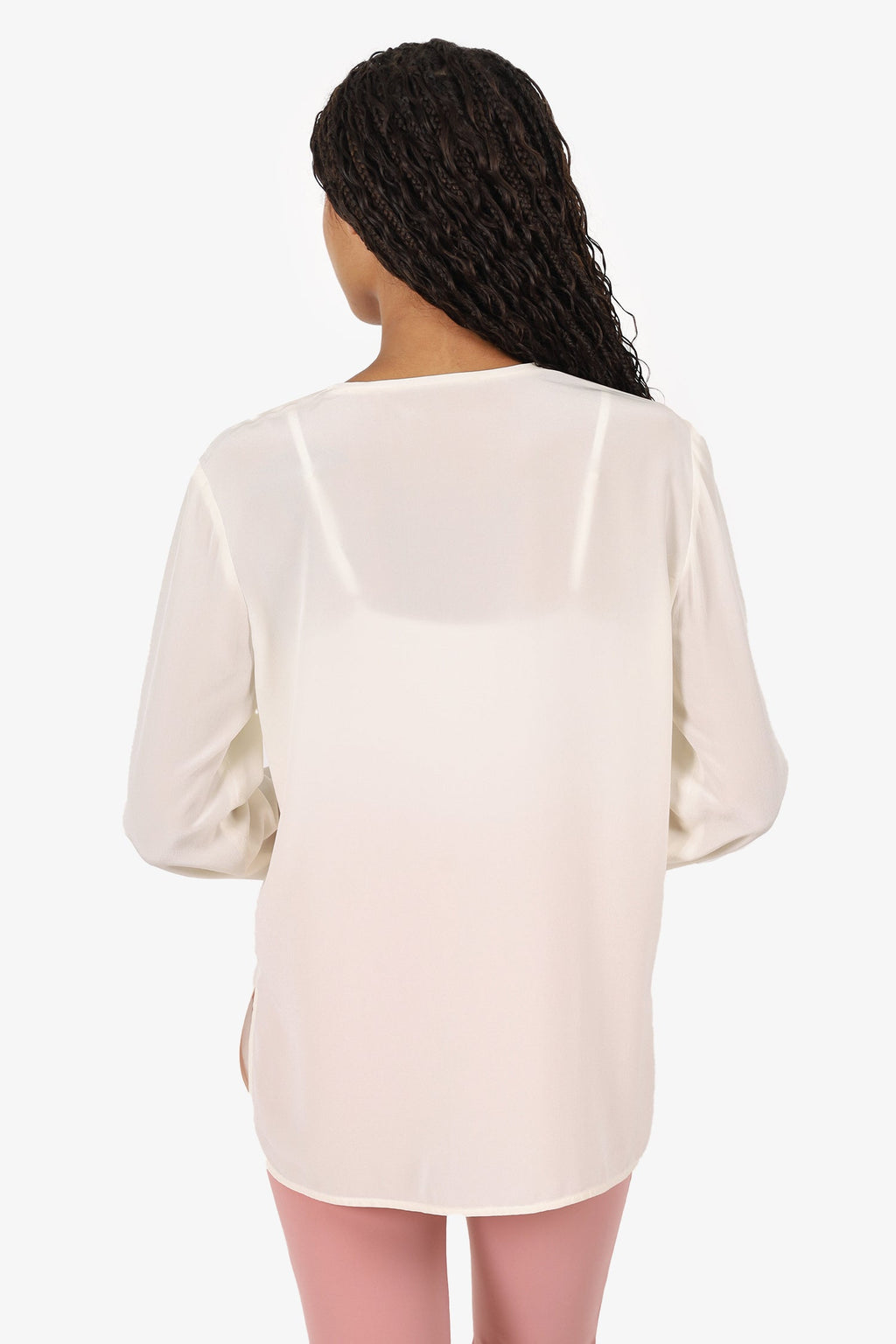 Seventy Sergio Tegon Silk Long Sleeve Zip Detail Blouse Size 44