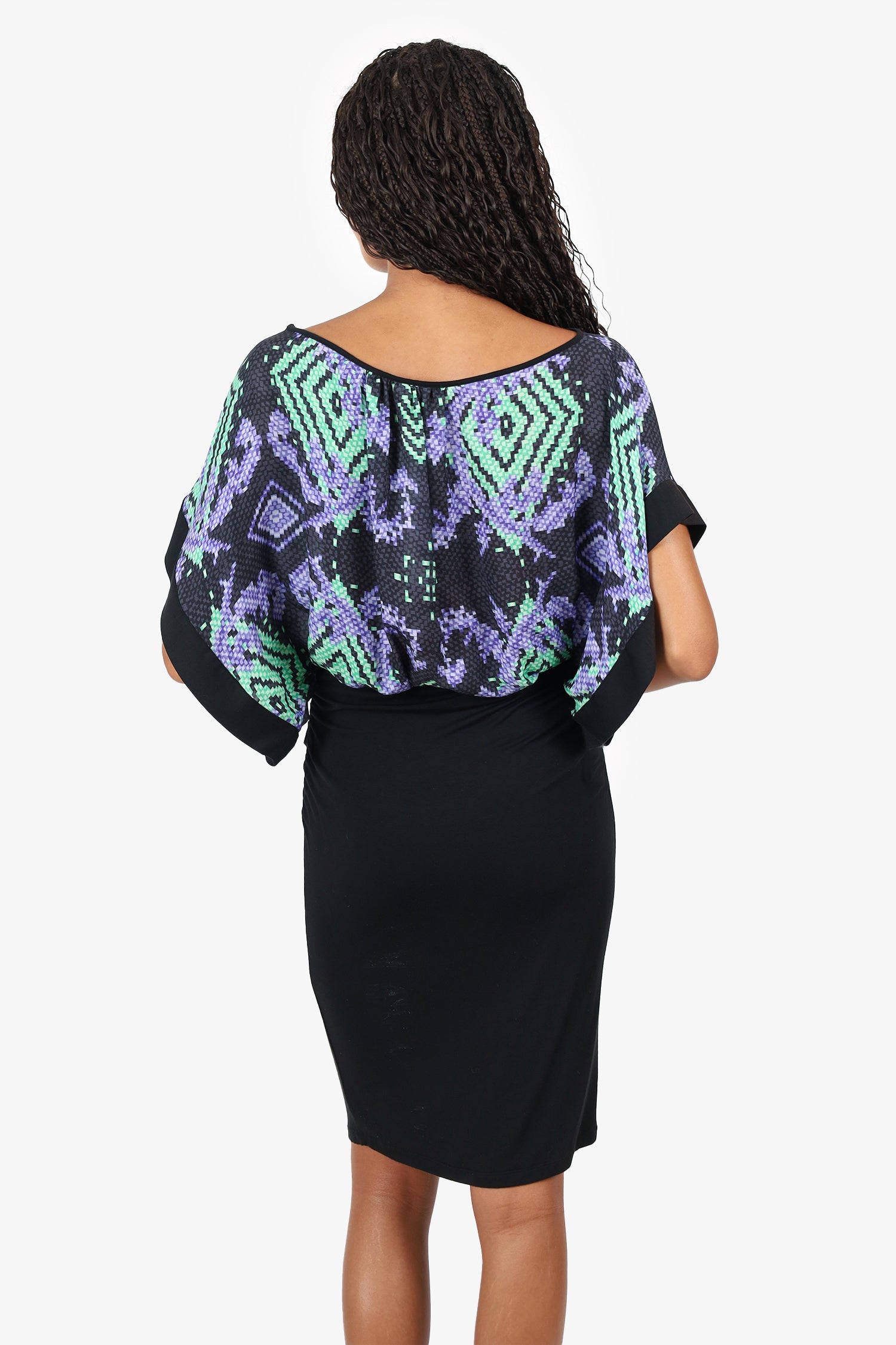 Versace Collection Black/Green Printed Mini Dress Size 42