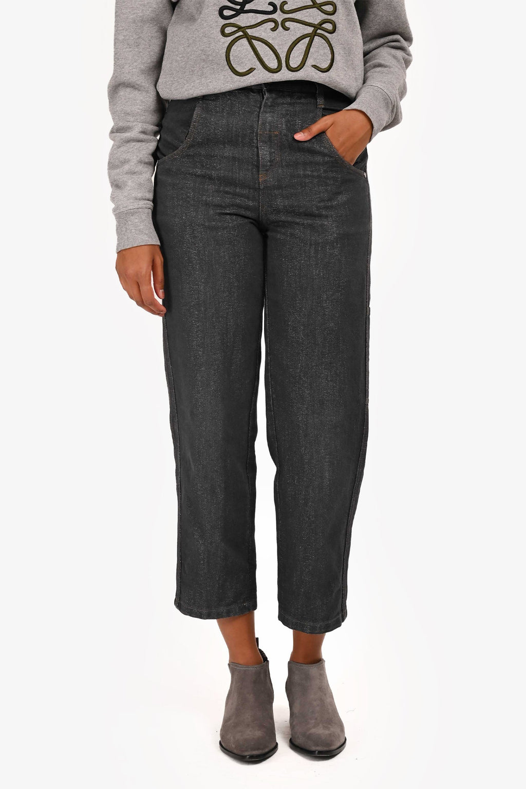 Brunello Cucinelli Grey Sparkle Jeans Estimated Size 24