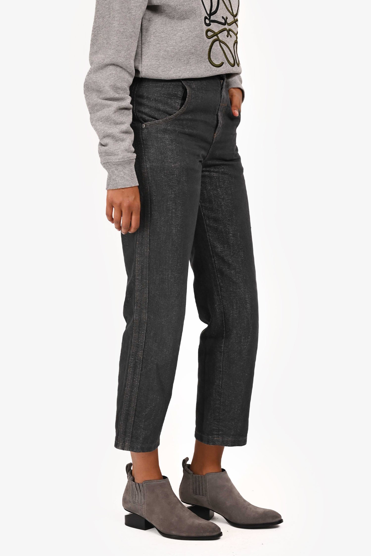 Brunello Cucinelli Grey Sparkle Jeans Estimated Size 24