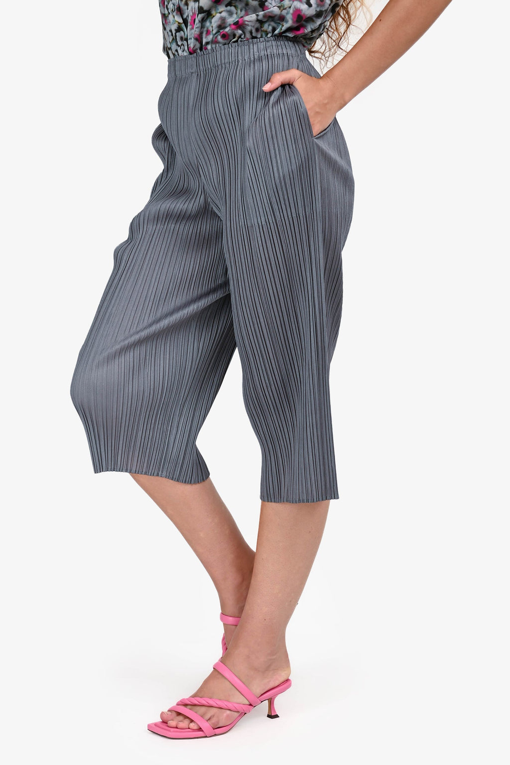Pleats Please Issey Miyake Grey Pleated Pants Size 1