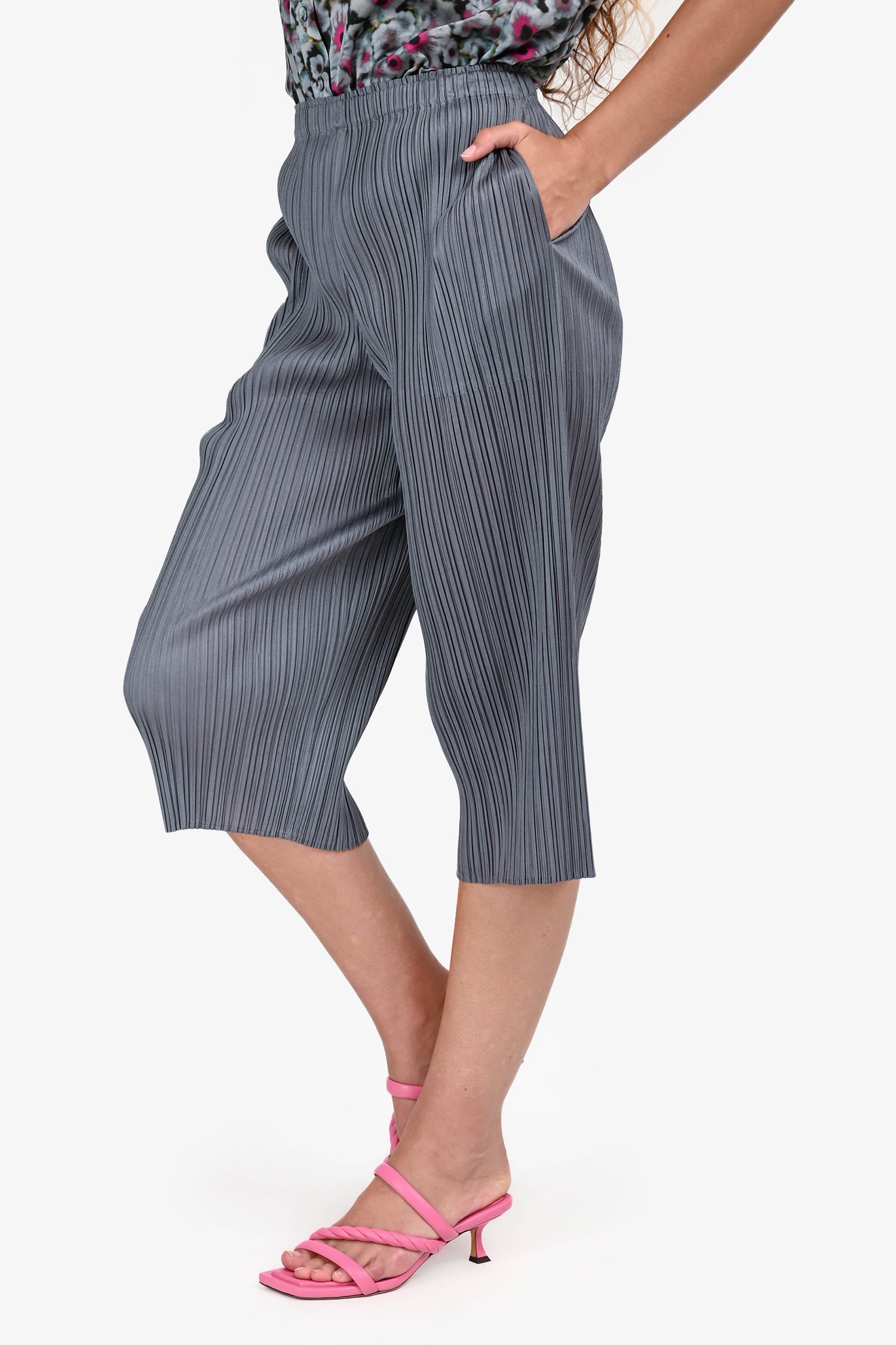 Pleats Please Issey Miyake Grey Pleated Pants Size 1