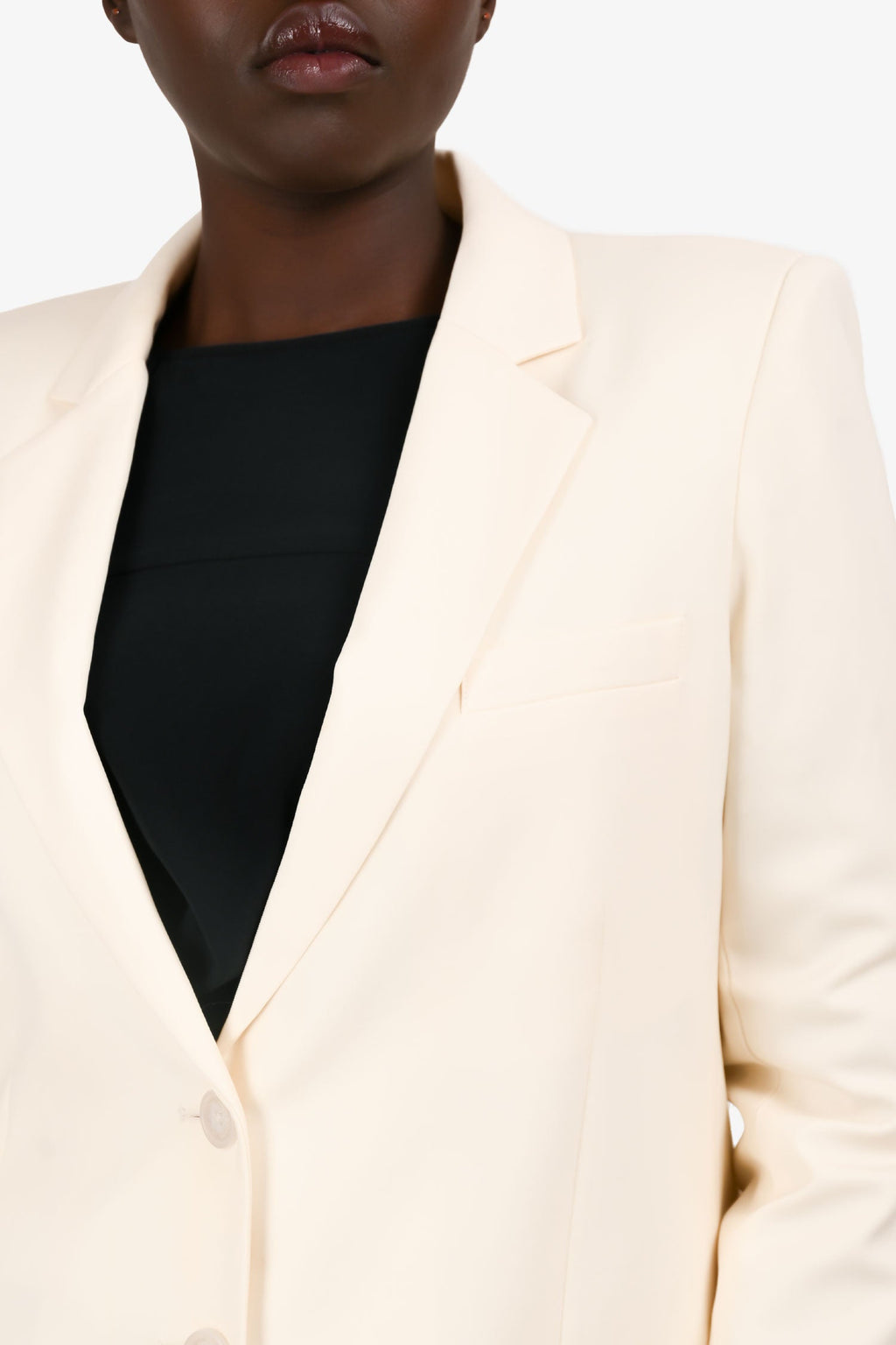 Nili Lotan Cream Single Breasted Blazer Size 10