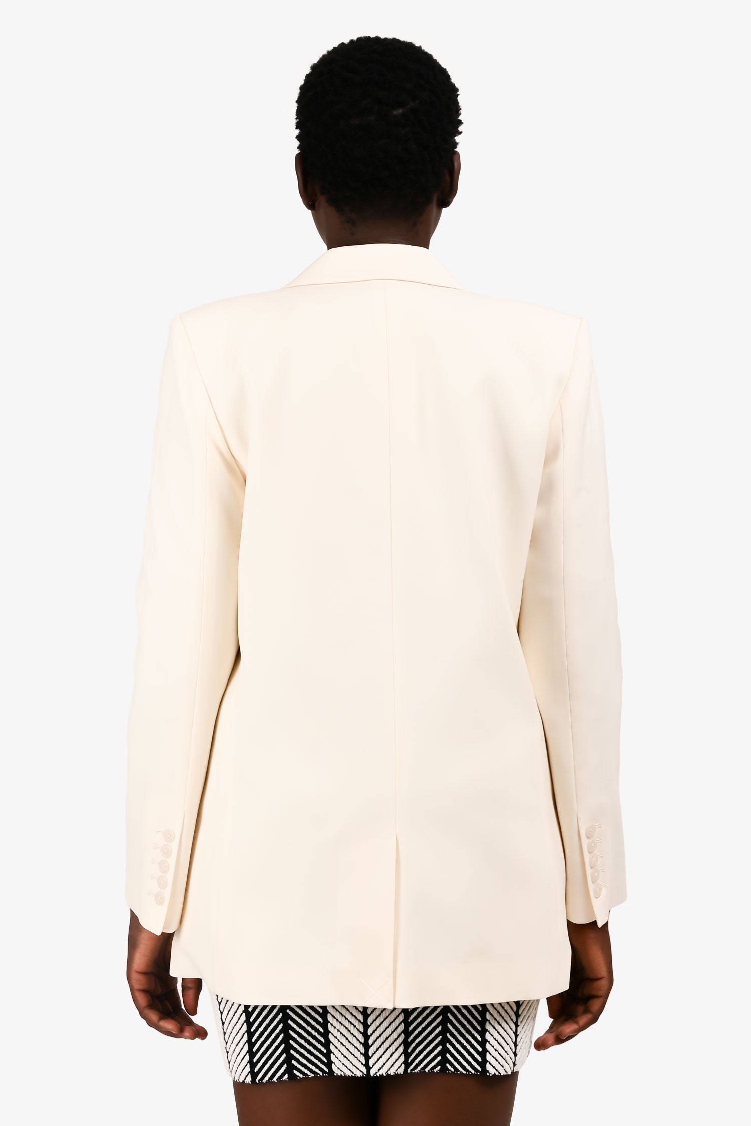 Nili Lotan Cream Single Breasted Blazer Size 10