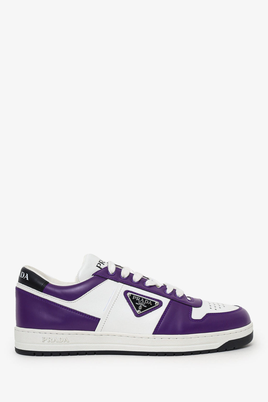 Prada White/Purple Leather Downtown Sneaker Size 7 Mens