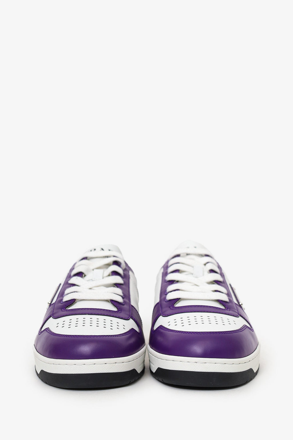 Prada White/Purple Leather Downtown Sneaker Size 7 Mens