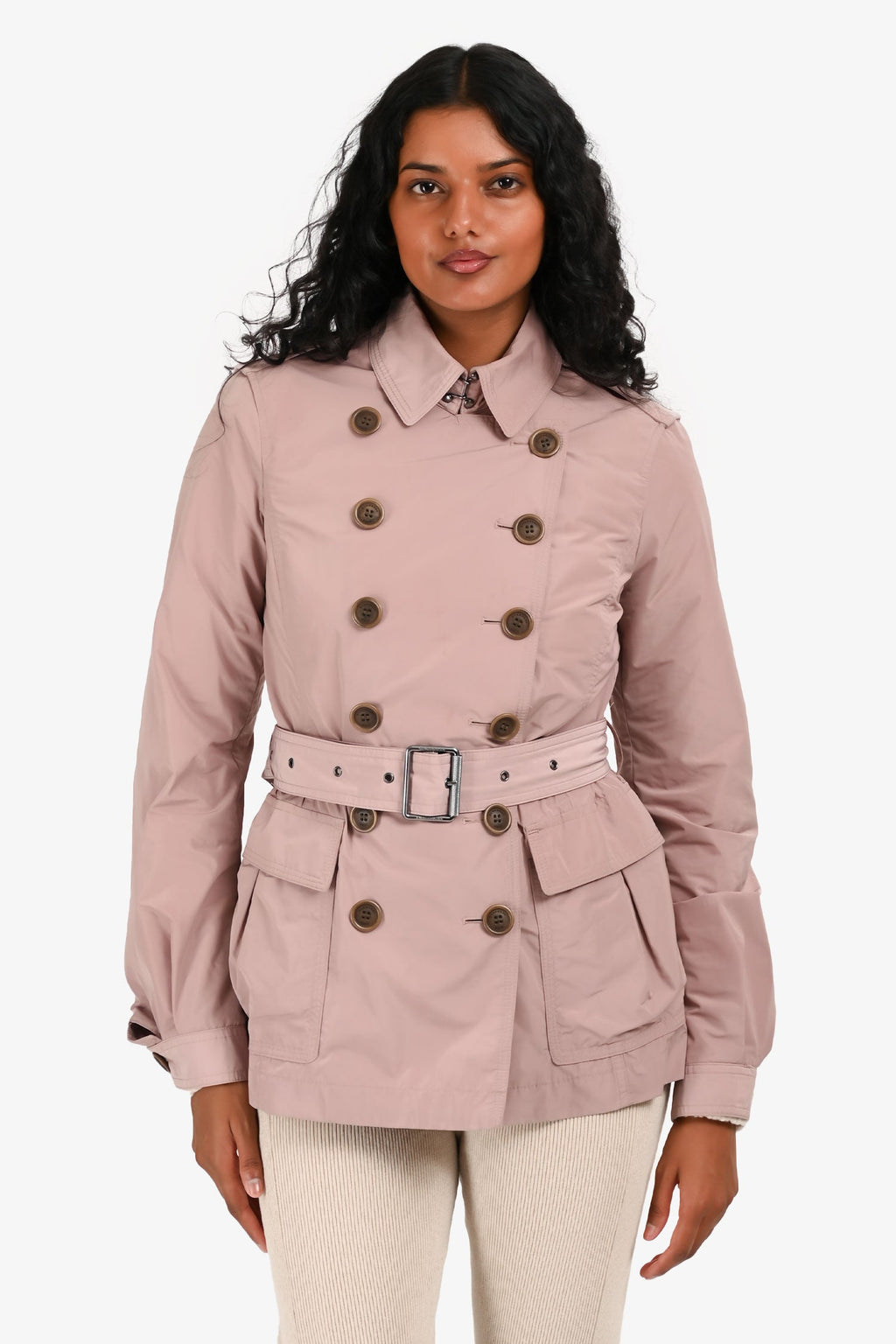 Burberry Brit Mauve Nylon Cropped Rain Jacket Size 4