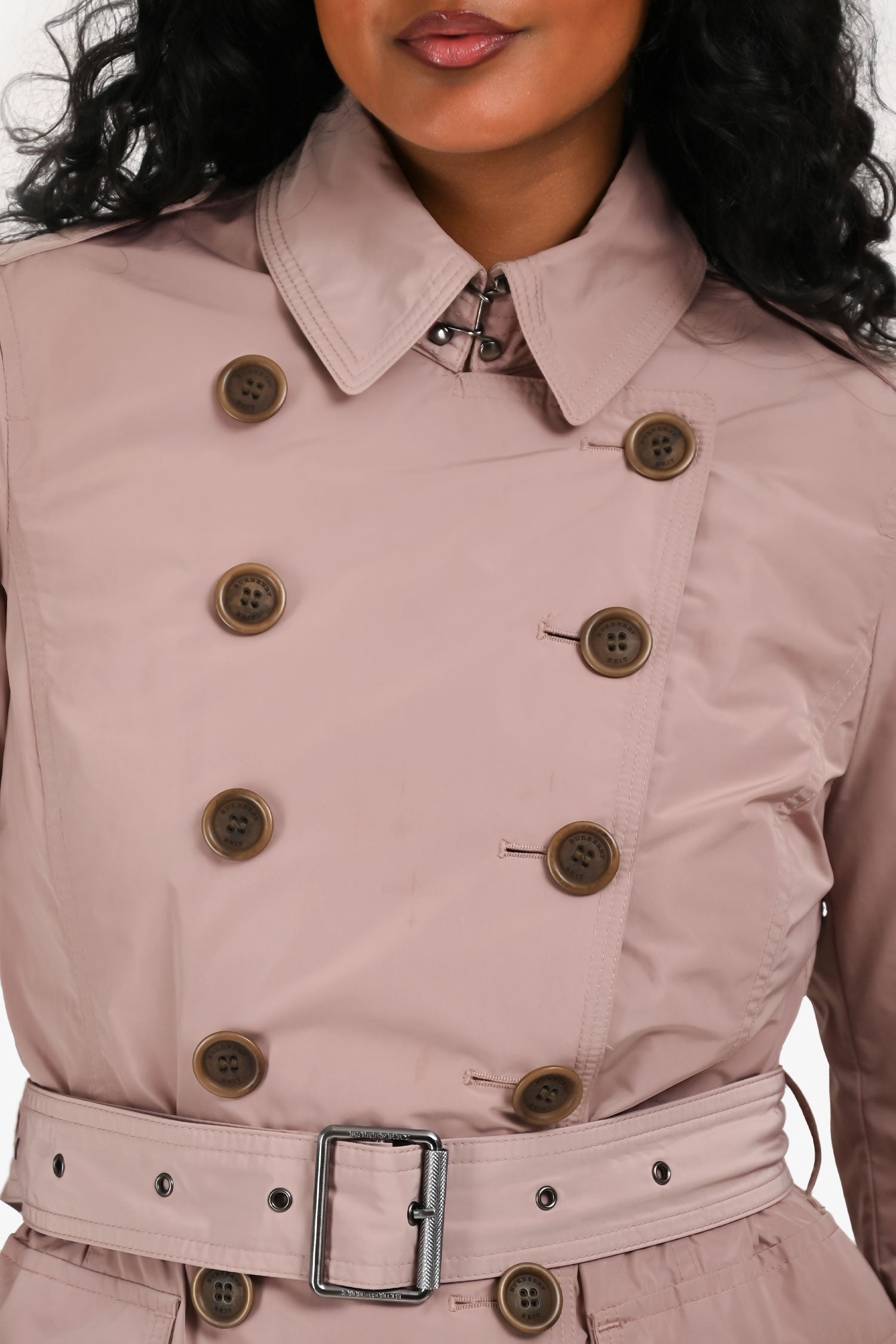 Burberry Brit Mauve Nylon Cropped Rain Jacket Size 4