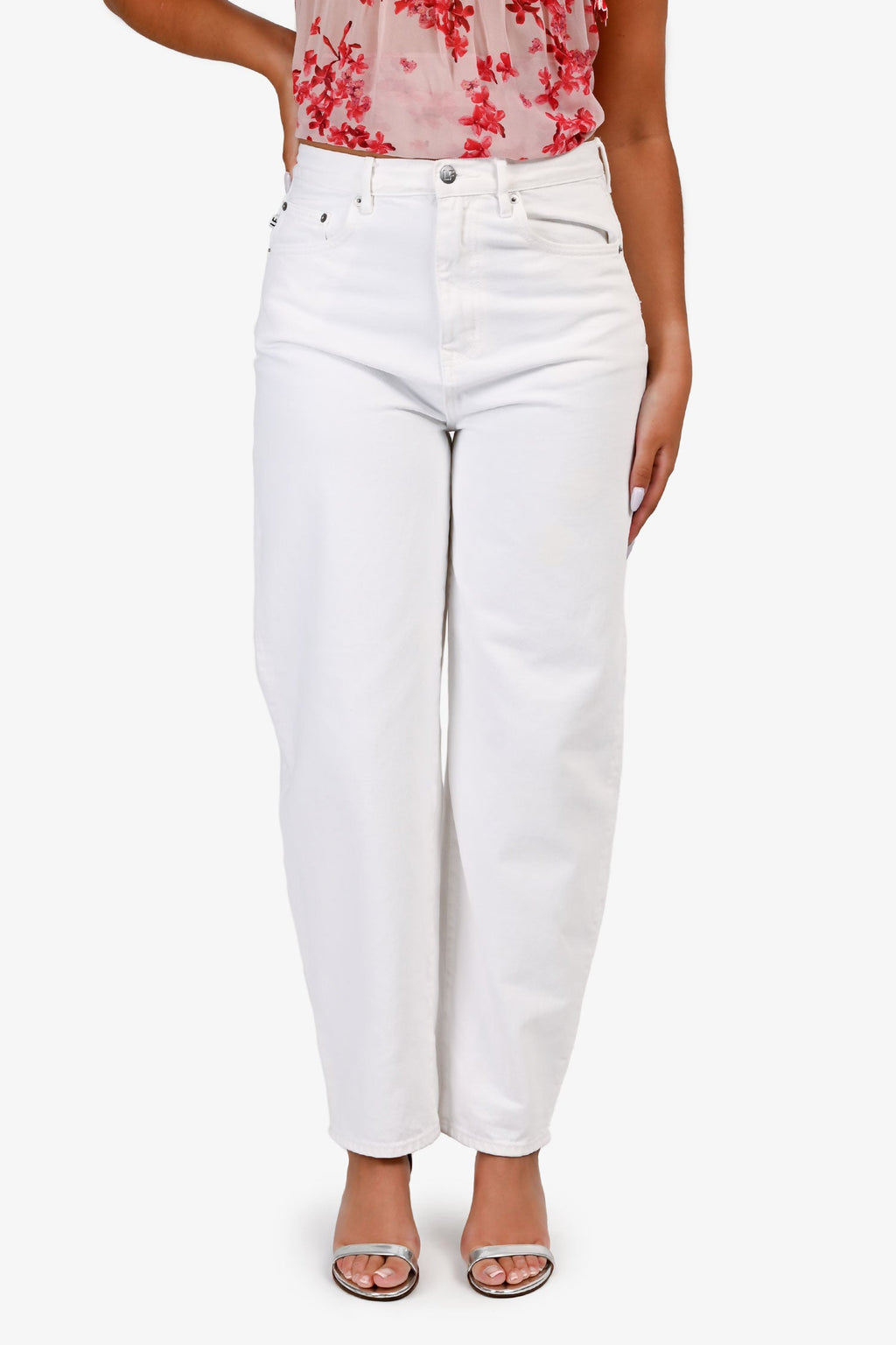 Lovers and Friends White Denim Balloon Leg Jeans Size 27
