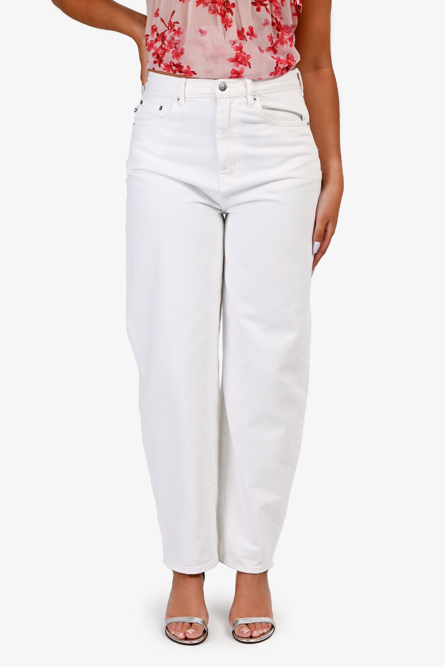 Lovers and Friends White Denim Balloon Leg Jeans Size 27