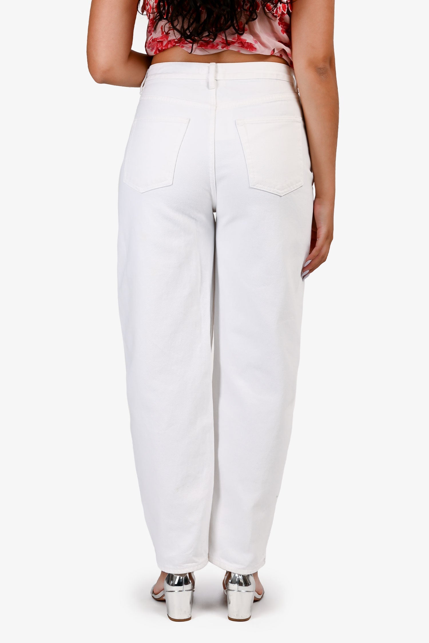 Lovers and Friends White Denim Balloon Leg Jeans Size 27