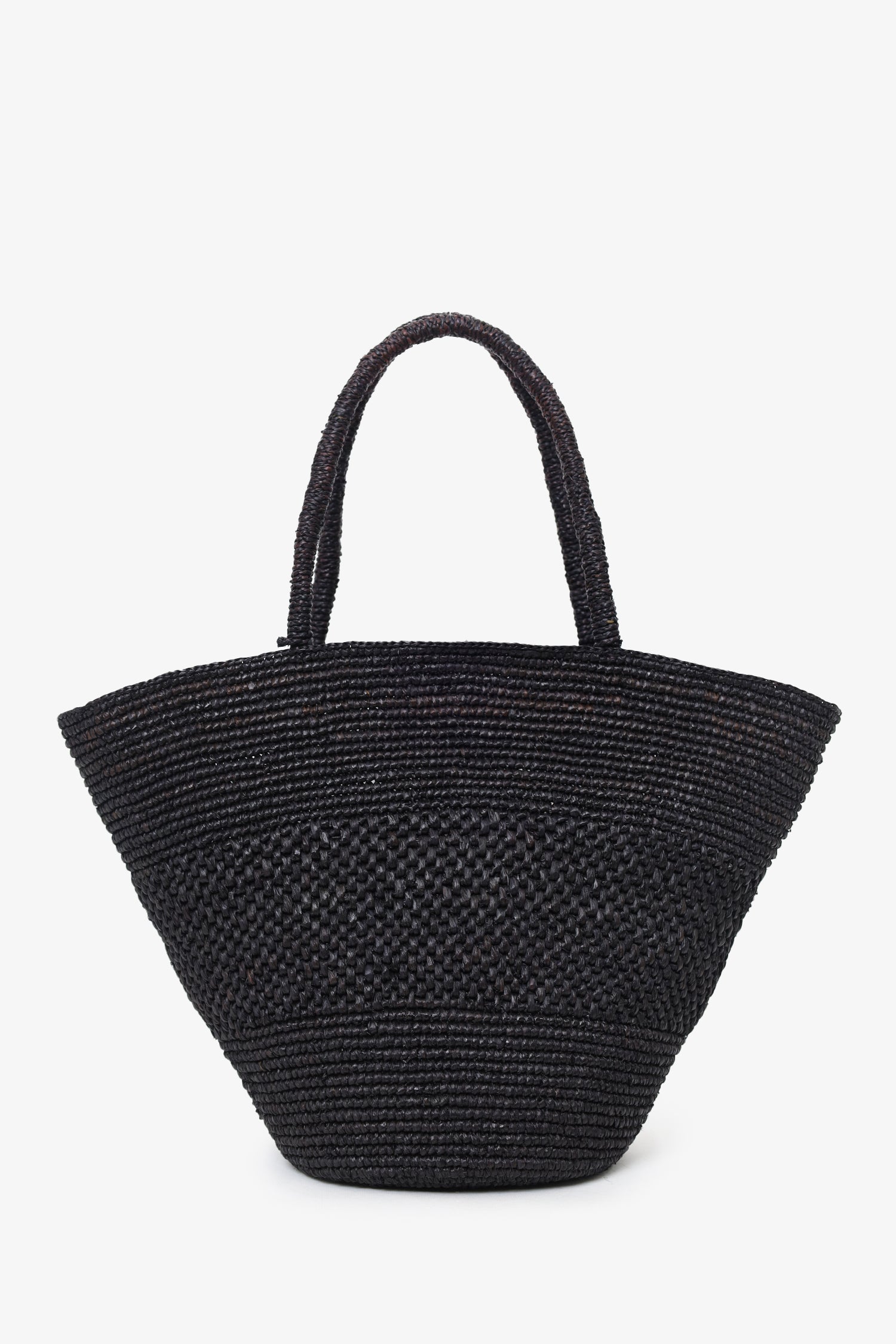 The Row Black Emilie Raffia Shoulder Bag