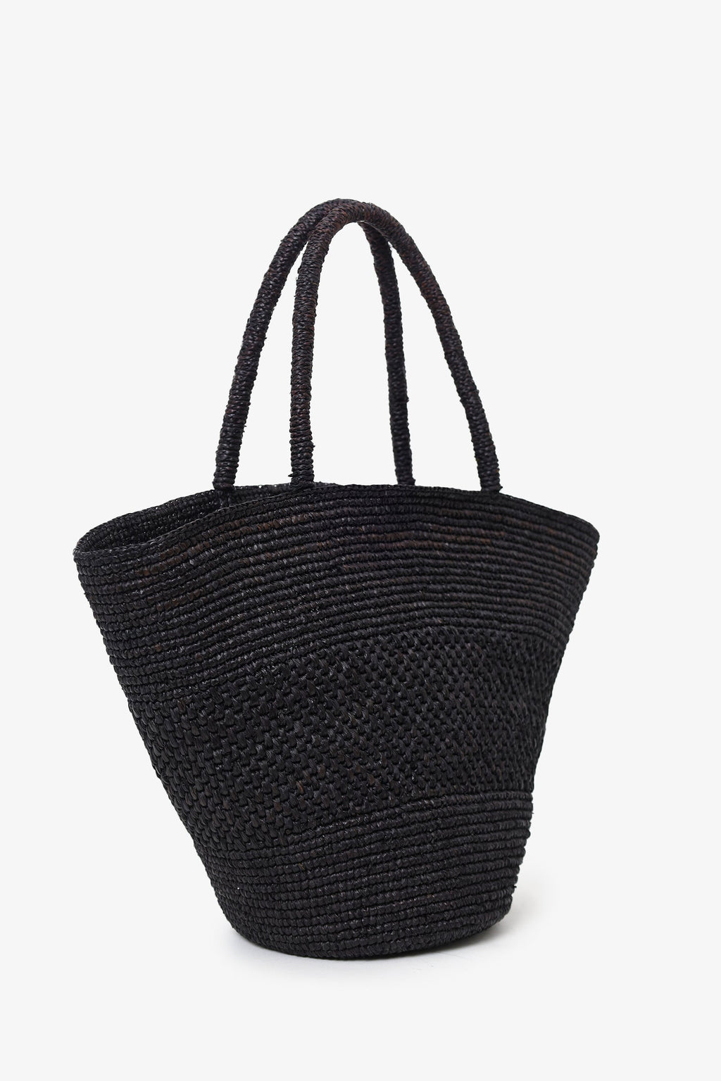 The Row Black Emilie Raffia Shoulder Bag