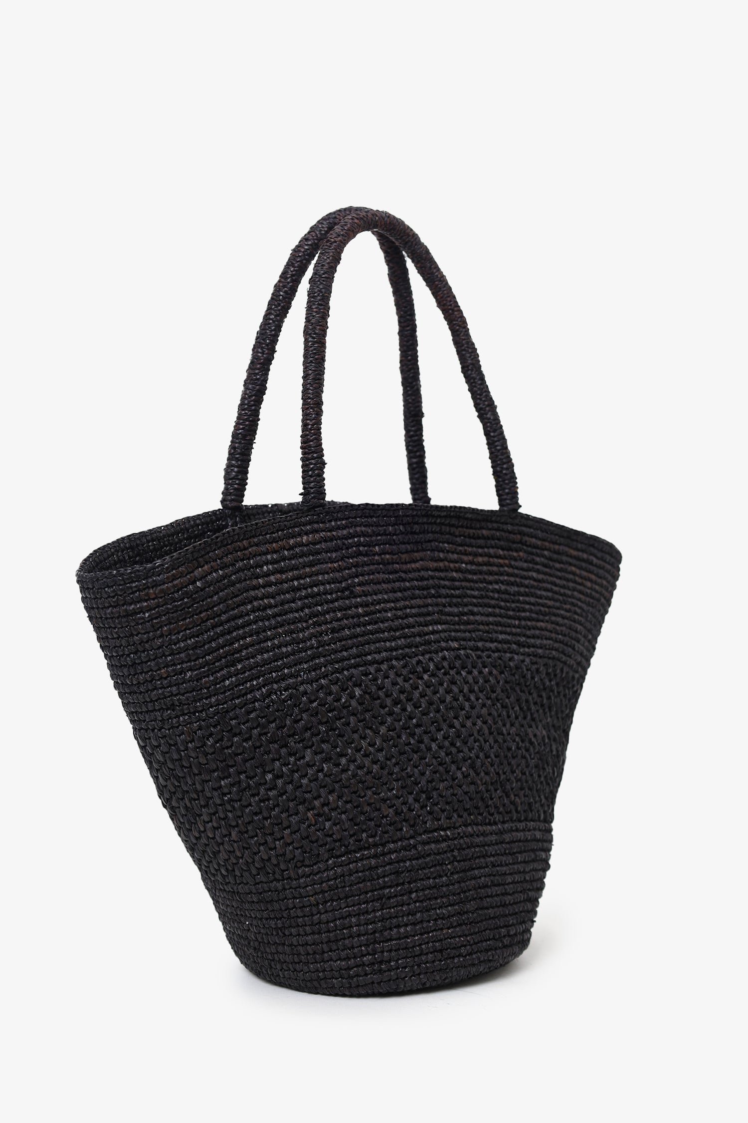 The Row Black Emilie Raffia Shoulder Bag