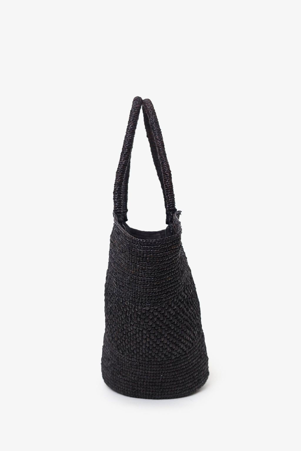 The Row Black Emilie Raffia Shoulder Bag