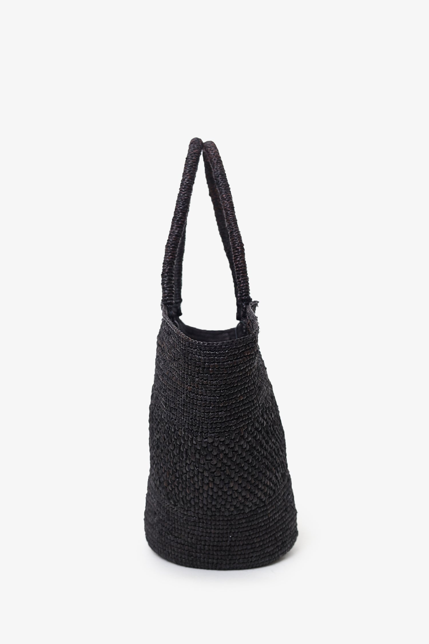 The Row Black Emilie Raffia Shoulder Bag